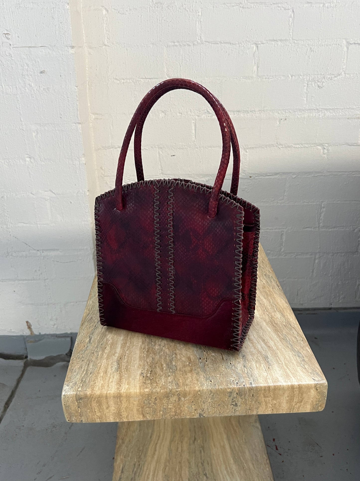 Red Python and Pony Hair Bag