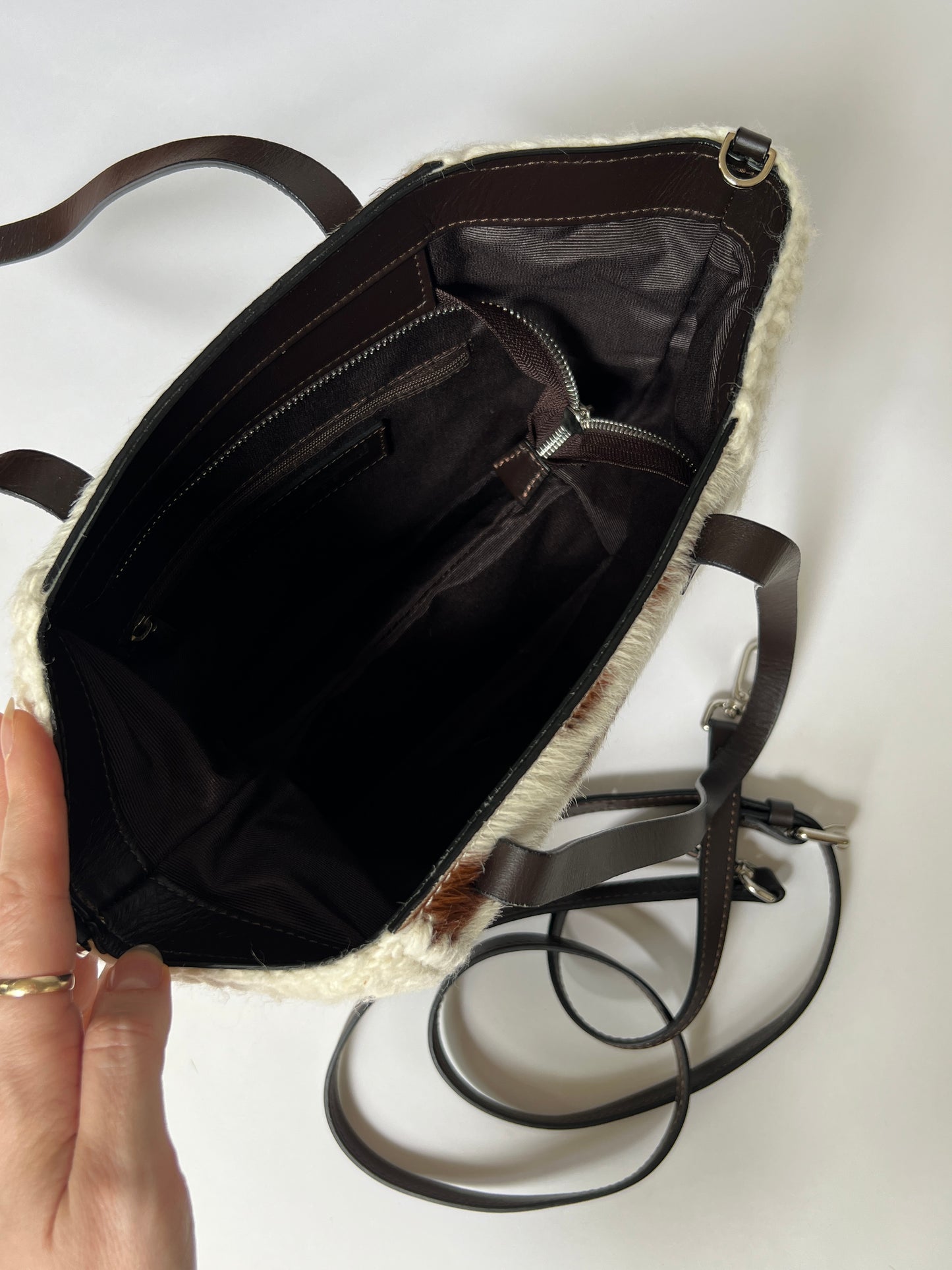 Italian Pony Hair and Crochet Tote