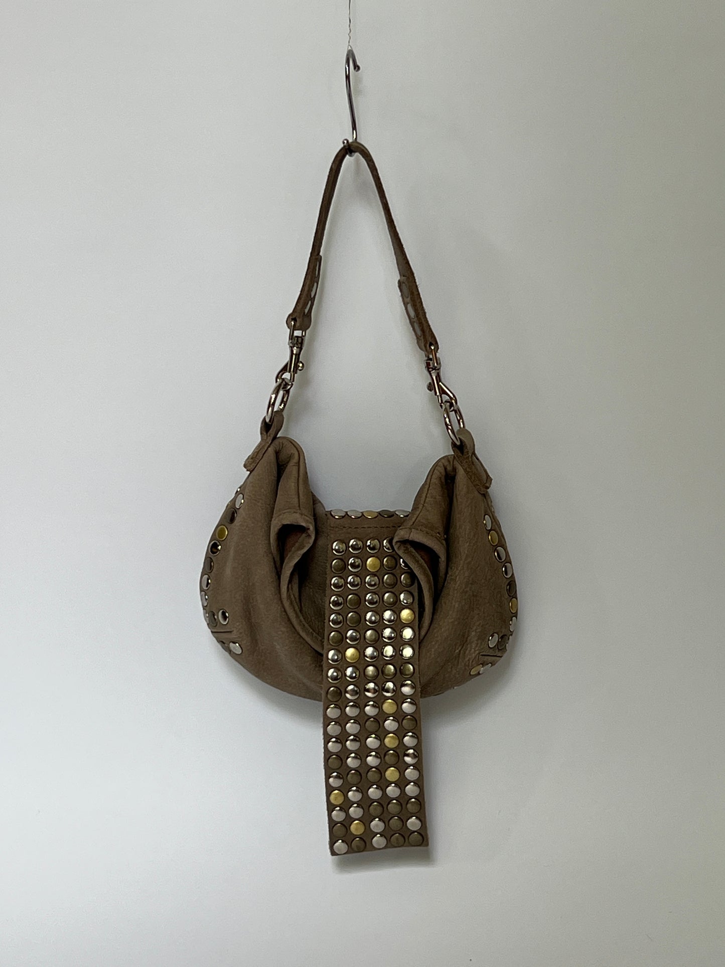 Studded Leather 2Way Pouch Bag
