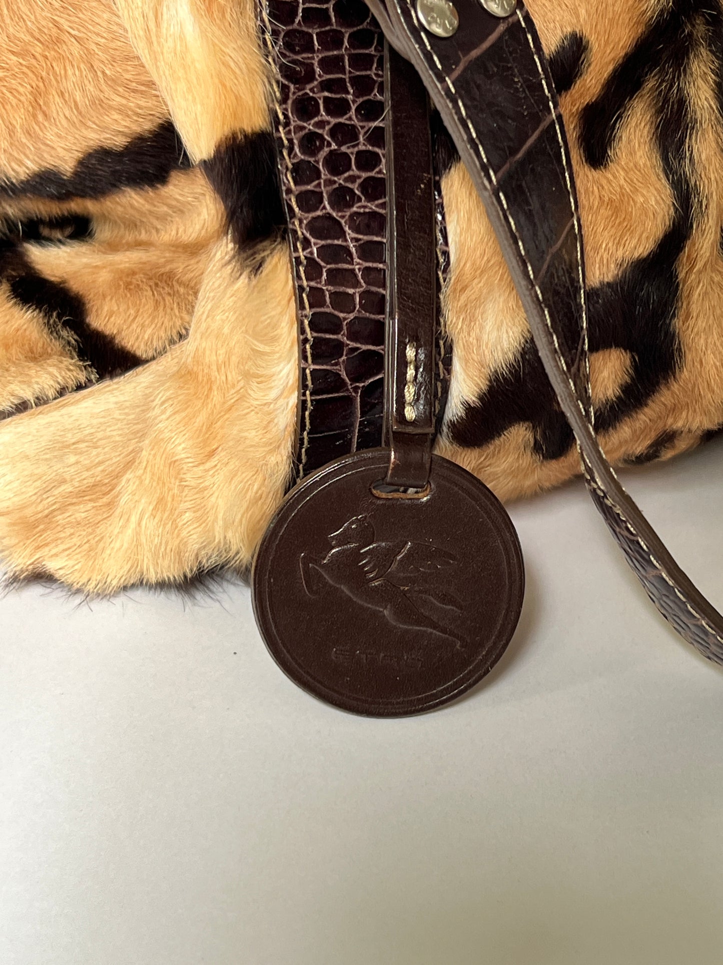 Pony Hair Tiger-Print Shoulder Bag