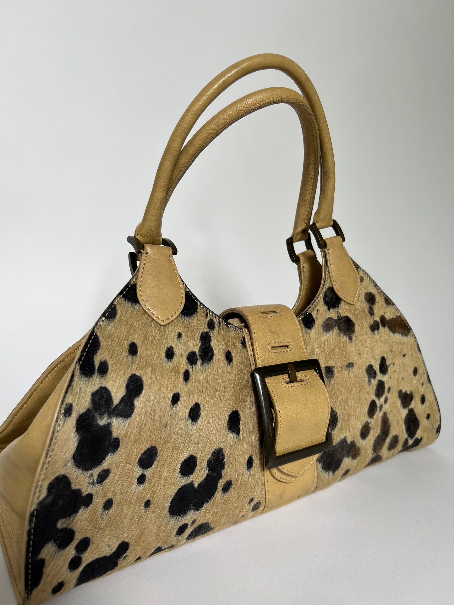 Camel Pony Hair Shoulder Bag