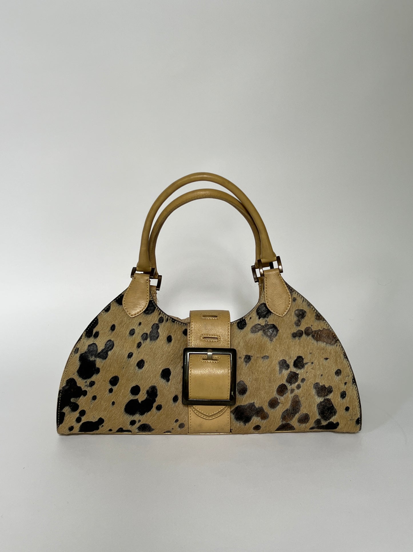 Camel Pony Hair Shoulder Bag