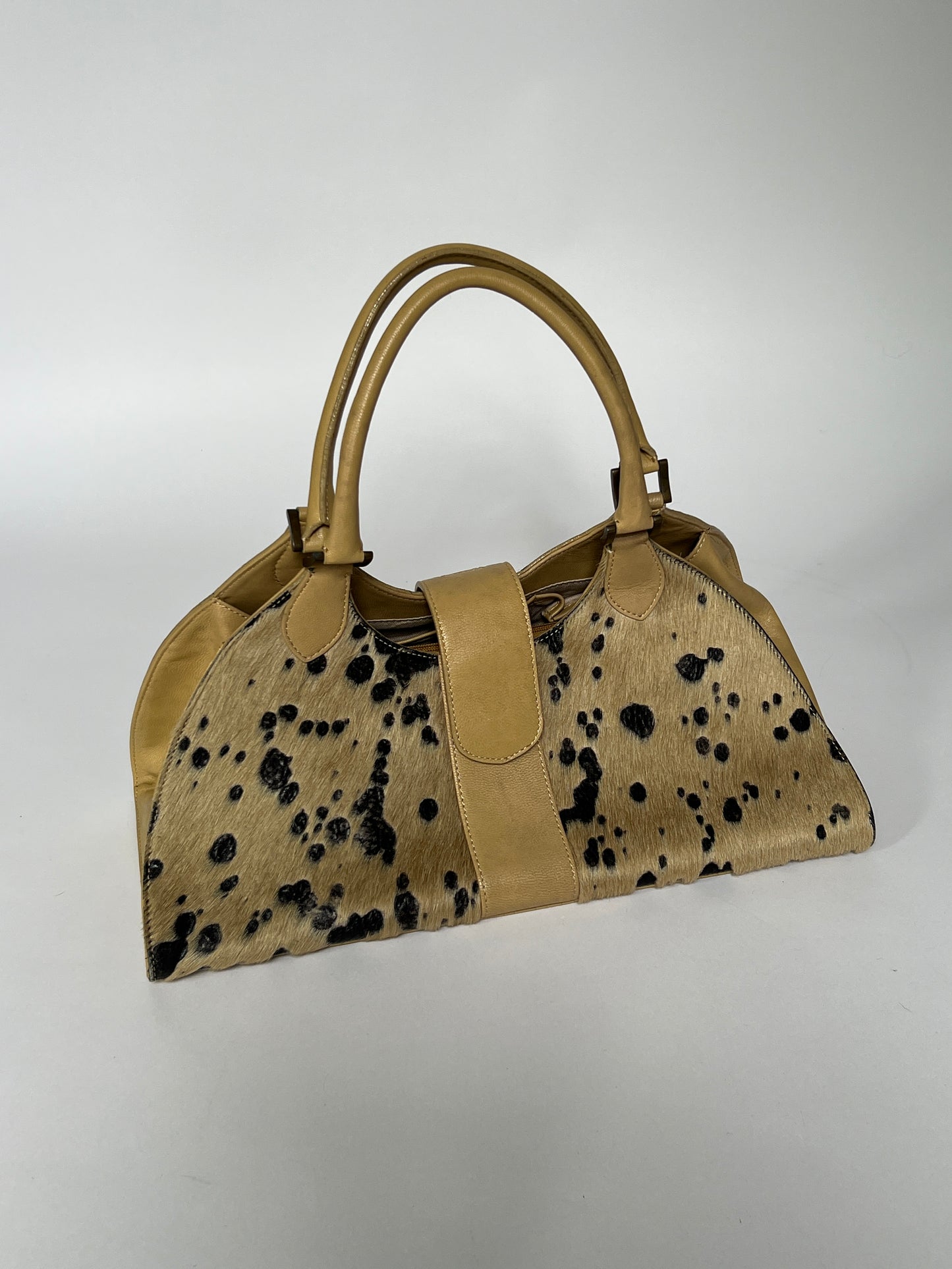 Camel Pony Hair Shoulder Bag