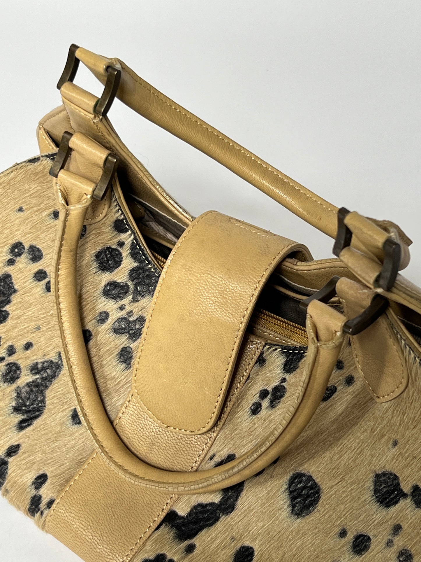 Camel Pony Hair Shoulder Bag
