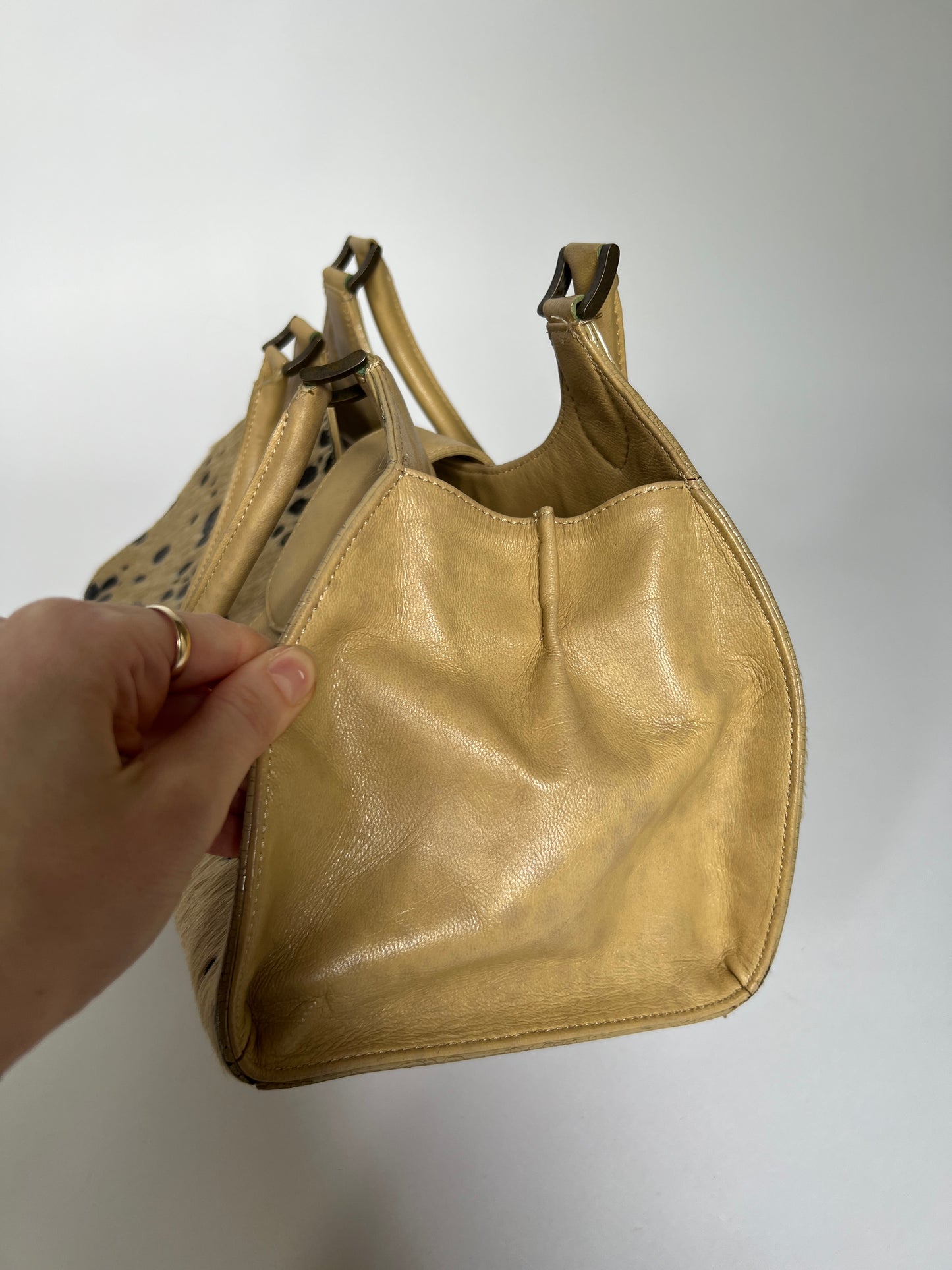 Camel Pony Hair Shoulder Bag