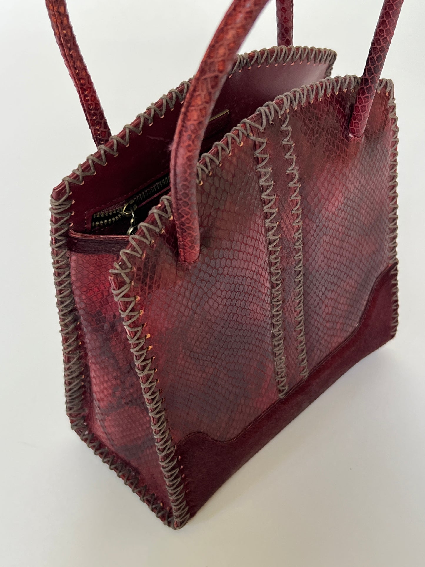 Red Python and Pony Hair Bag