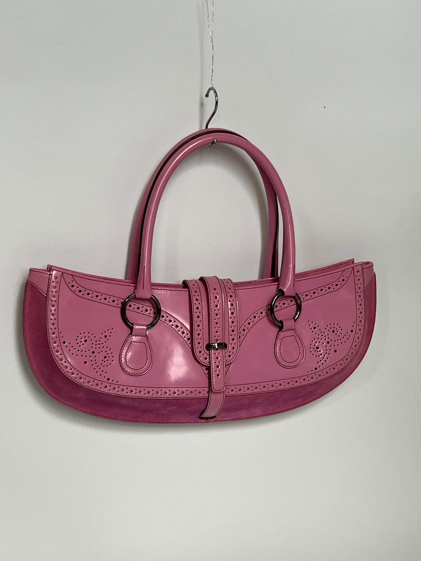 Y2K Pink Leather and Suede Bag