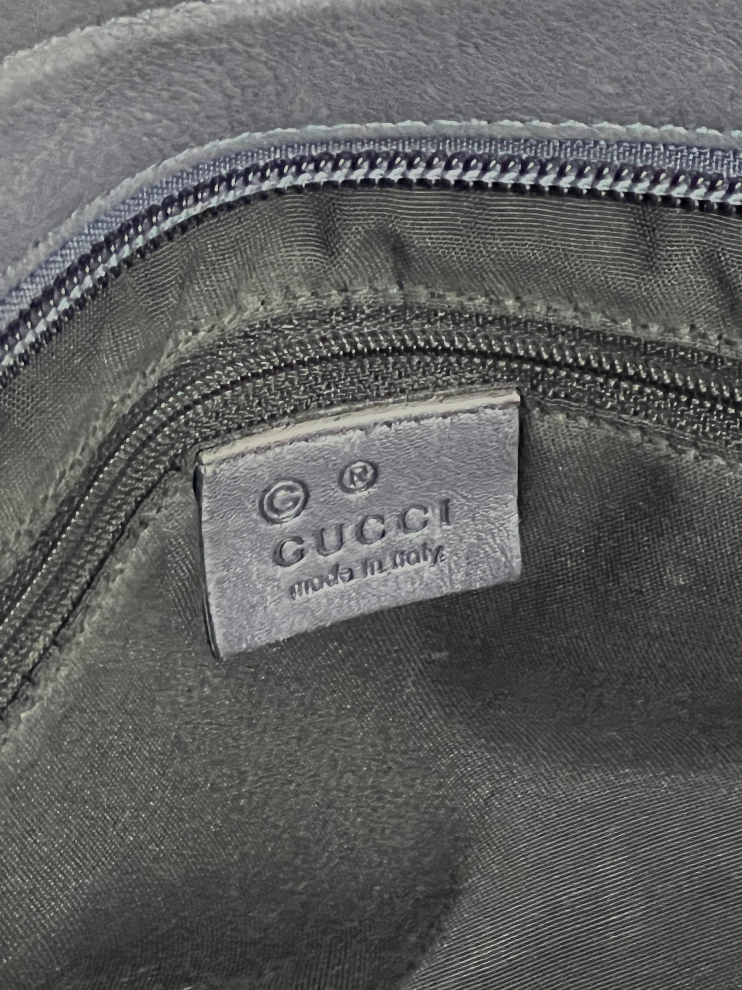 Gucci Bamboo Gunmetal Grey Leather Tote