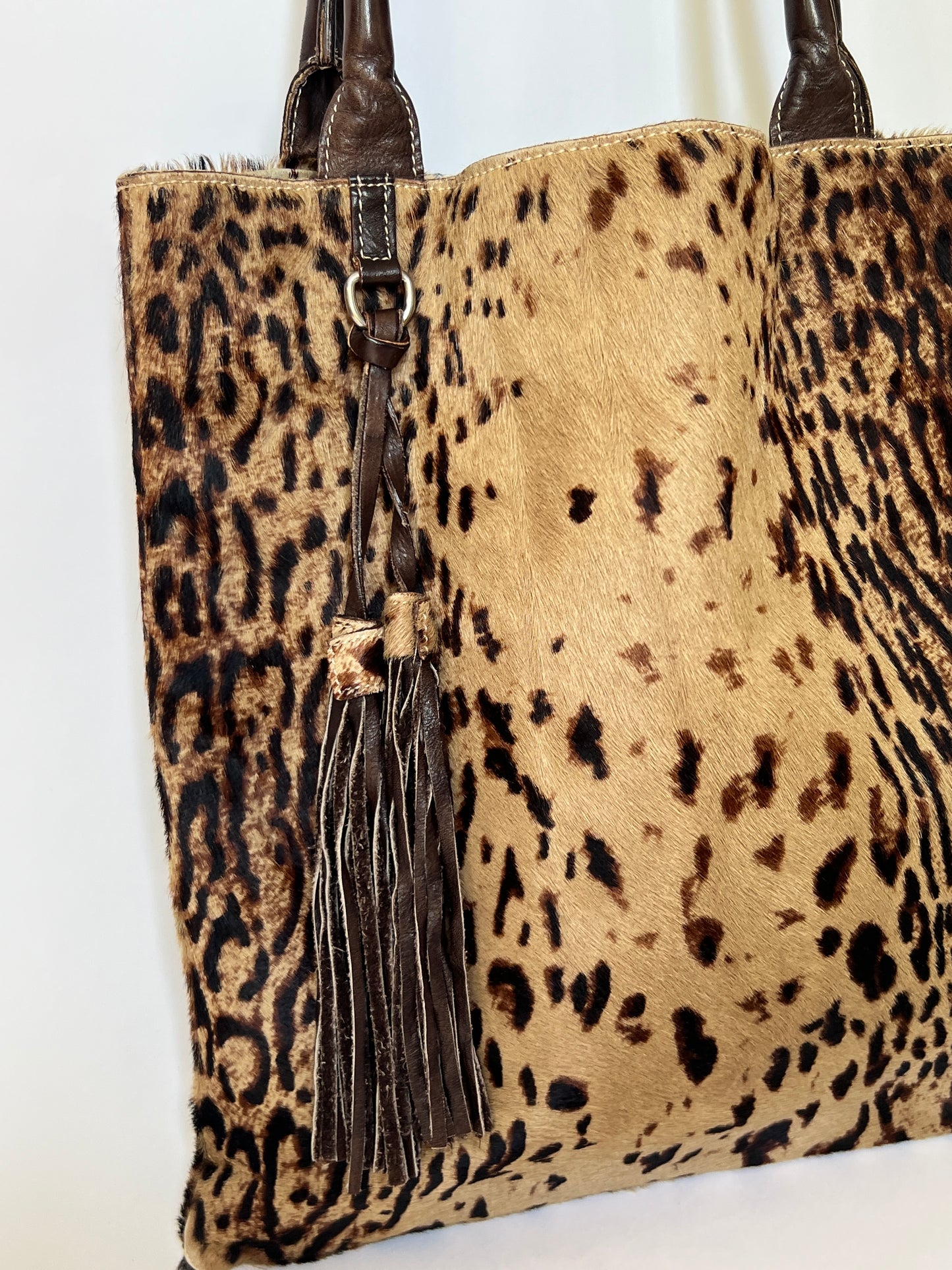 Massimo Dutti Pony Hair Leopard Tote