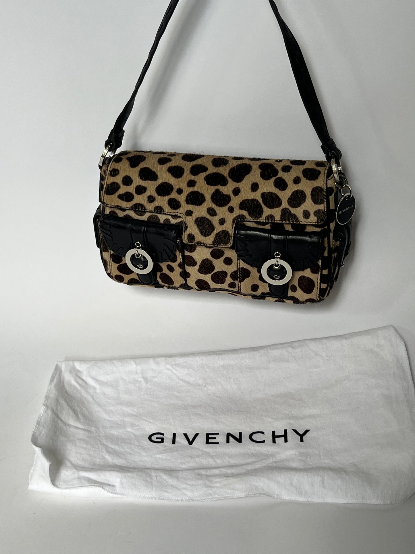 Givenchy Early-2000s Pony Hair Cheetah Print Shoulder Bag