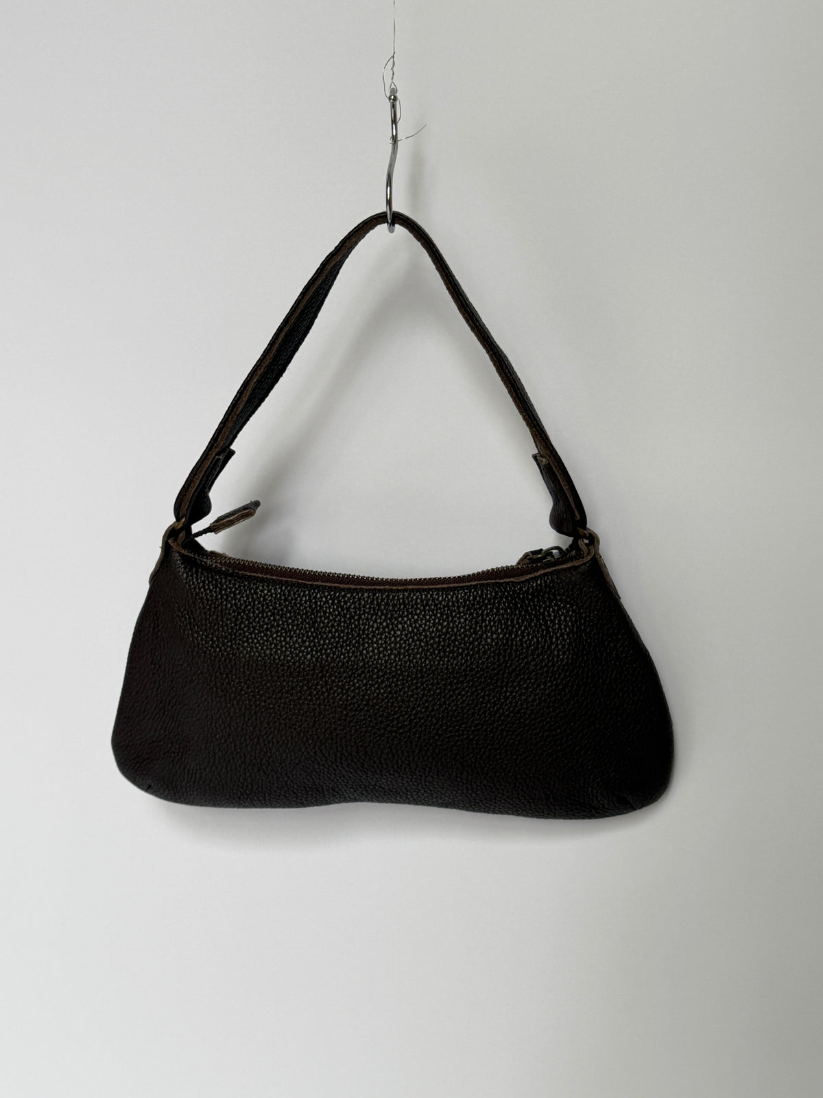 Leather & Cowhide Shoulder Bag with Equestrian Buckle Detail