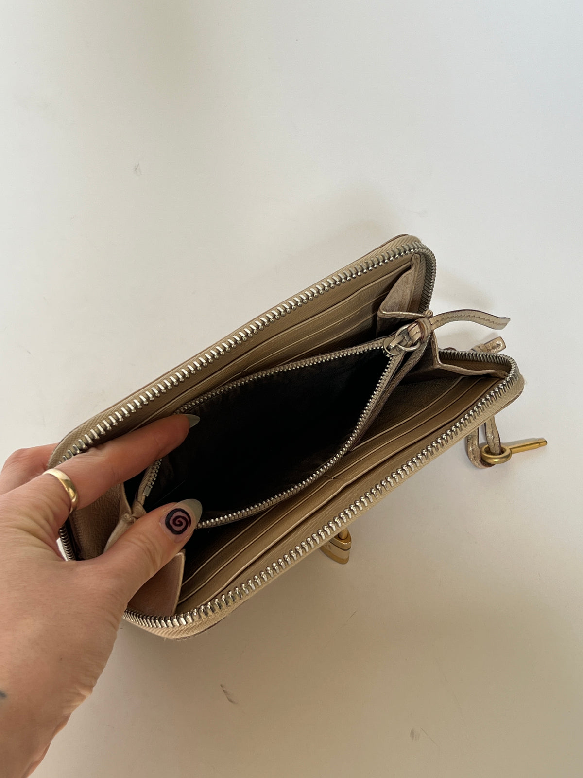 Chloé Paddington Iridescent Leather Zip Wallet