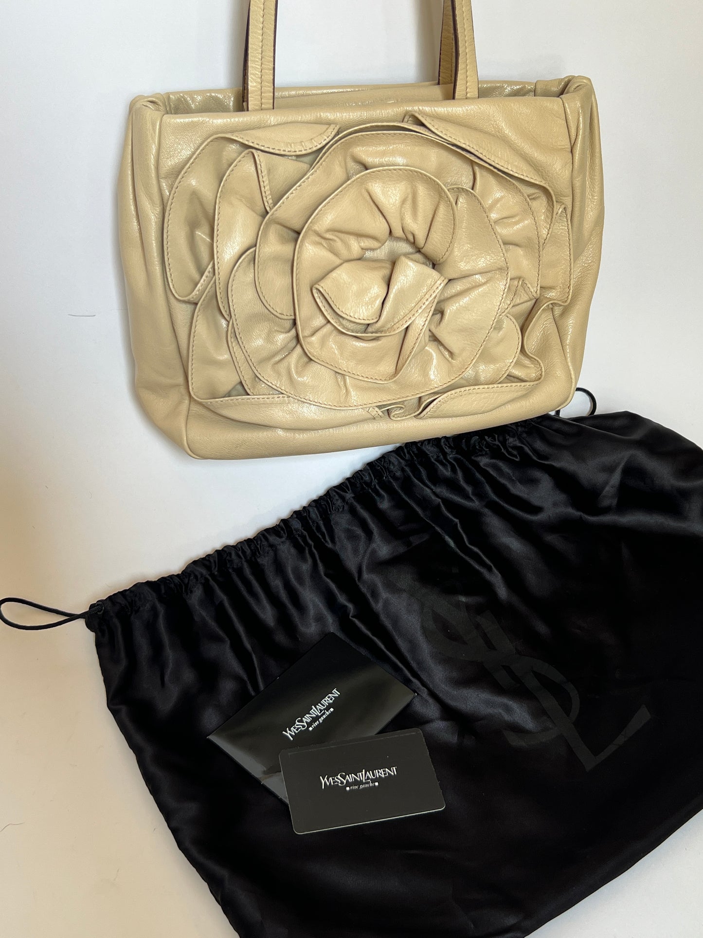 Yves Saint Laurent “Nadja” Leather Rosette Shoulder Bag