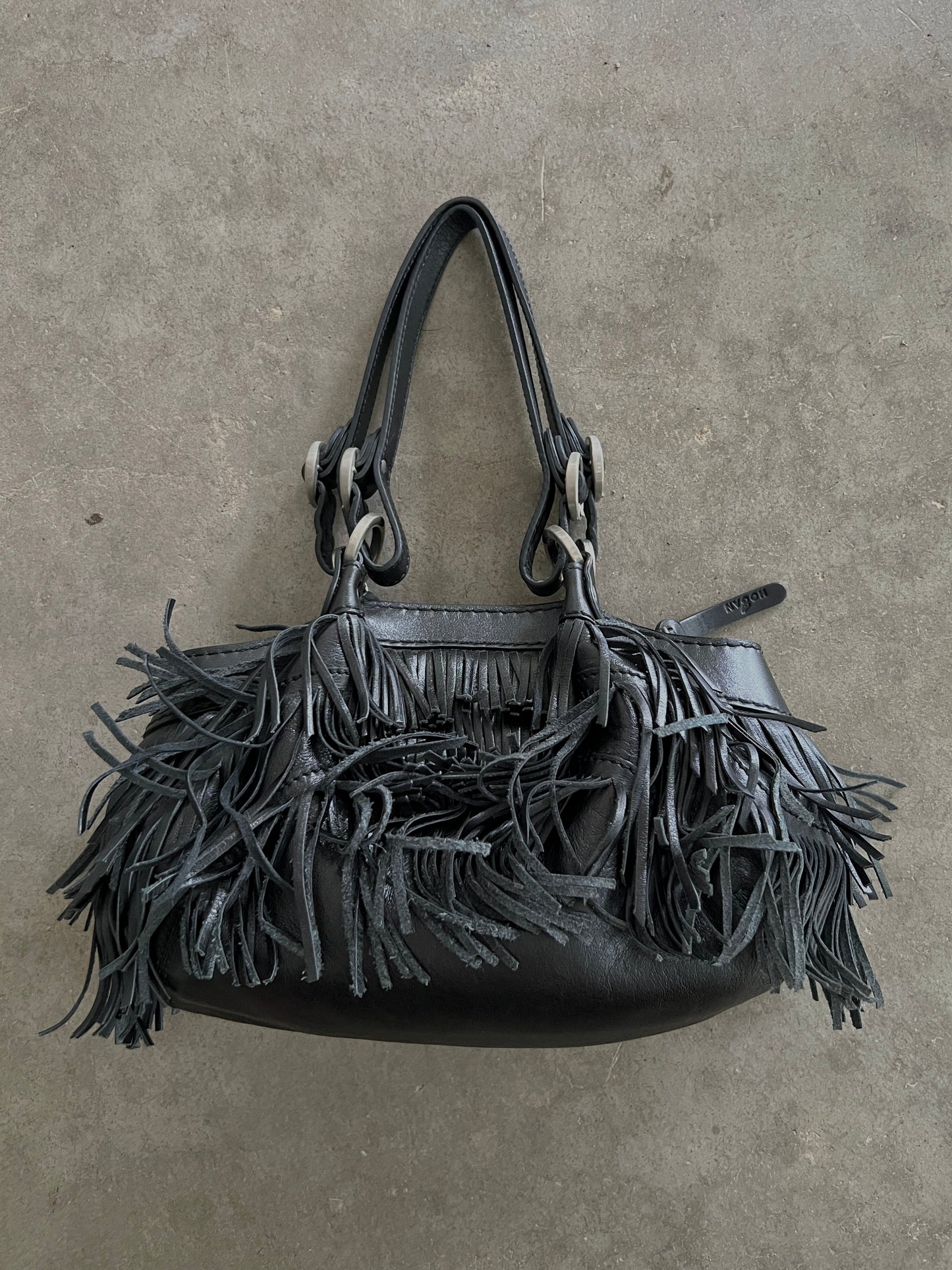 Italian Leather Fringe Shoulder Bag