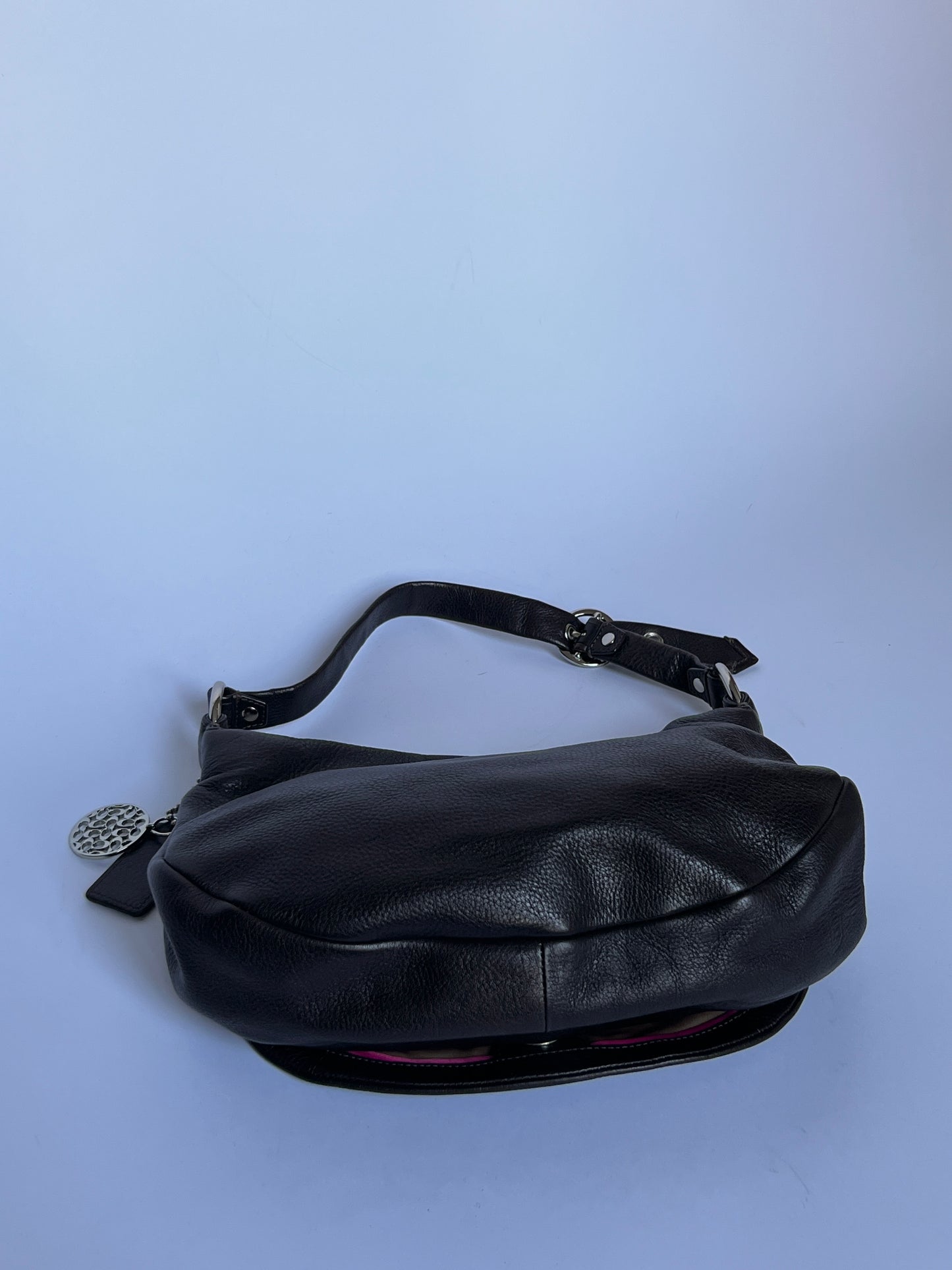 Classic Black Leather Coach Buckle Bag