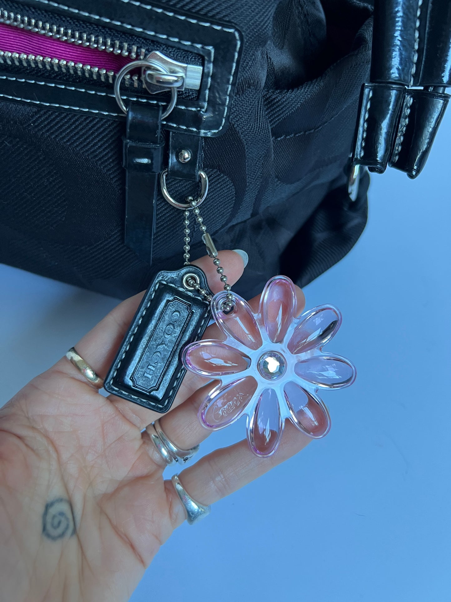 Coach Backpack w Flower Charm