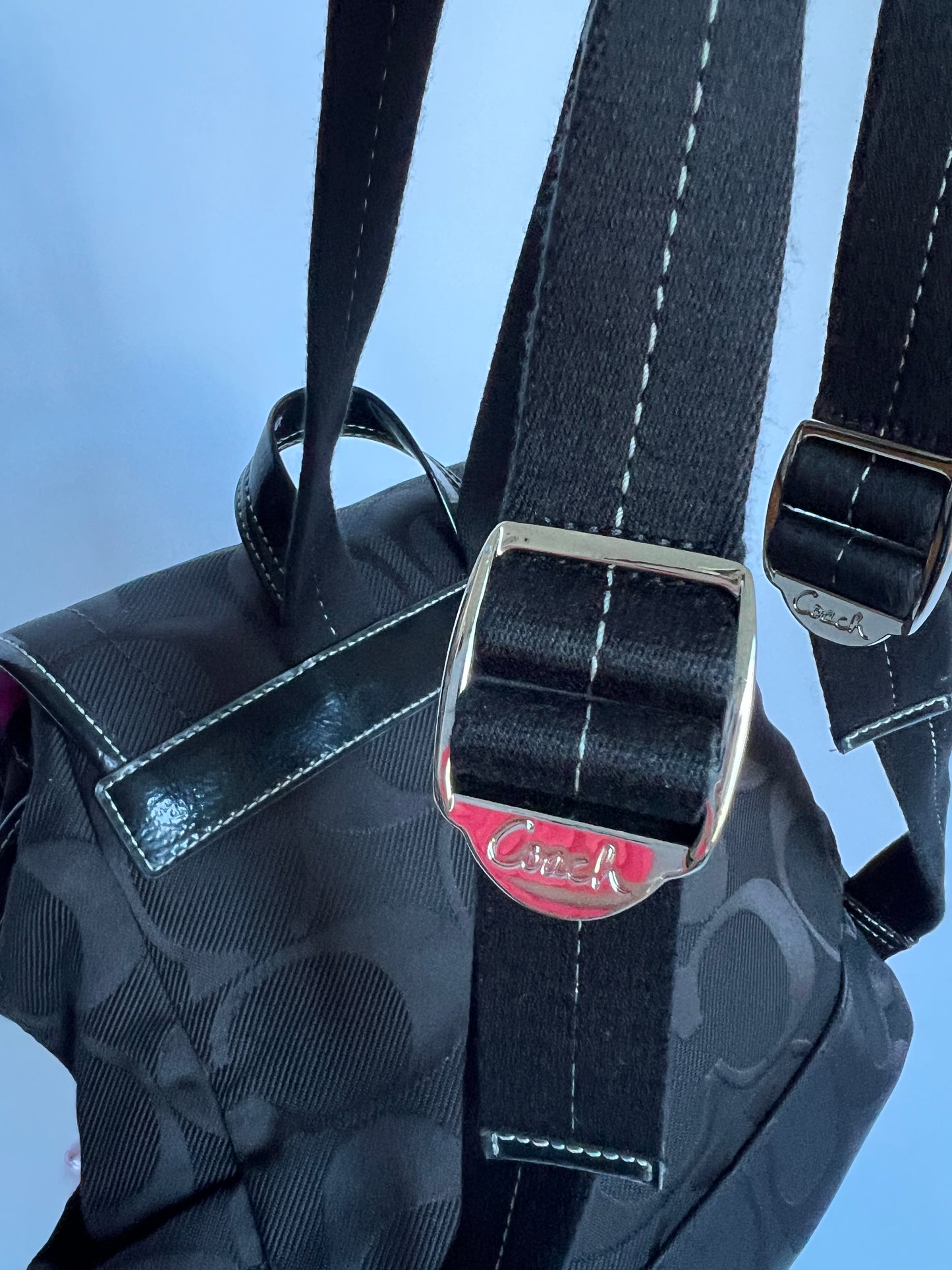 Coach Backpack w Flower Charm