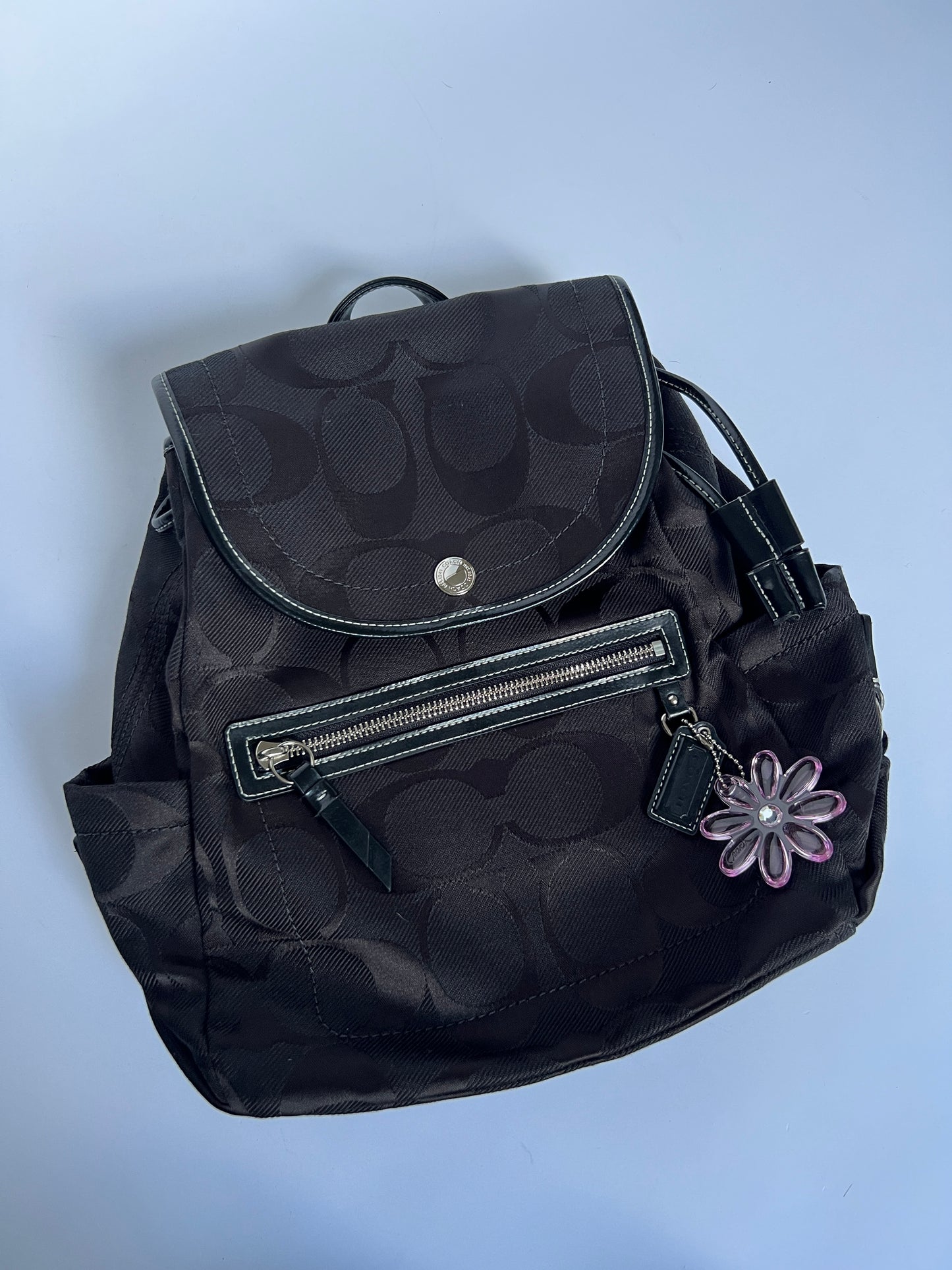 Coach Backpack w Flower Charm