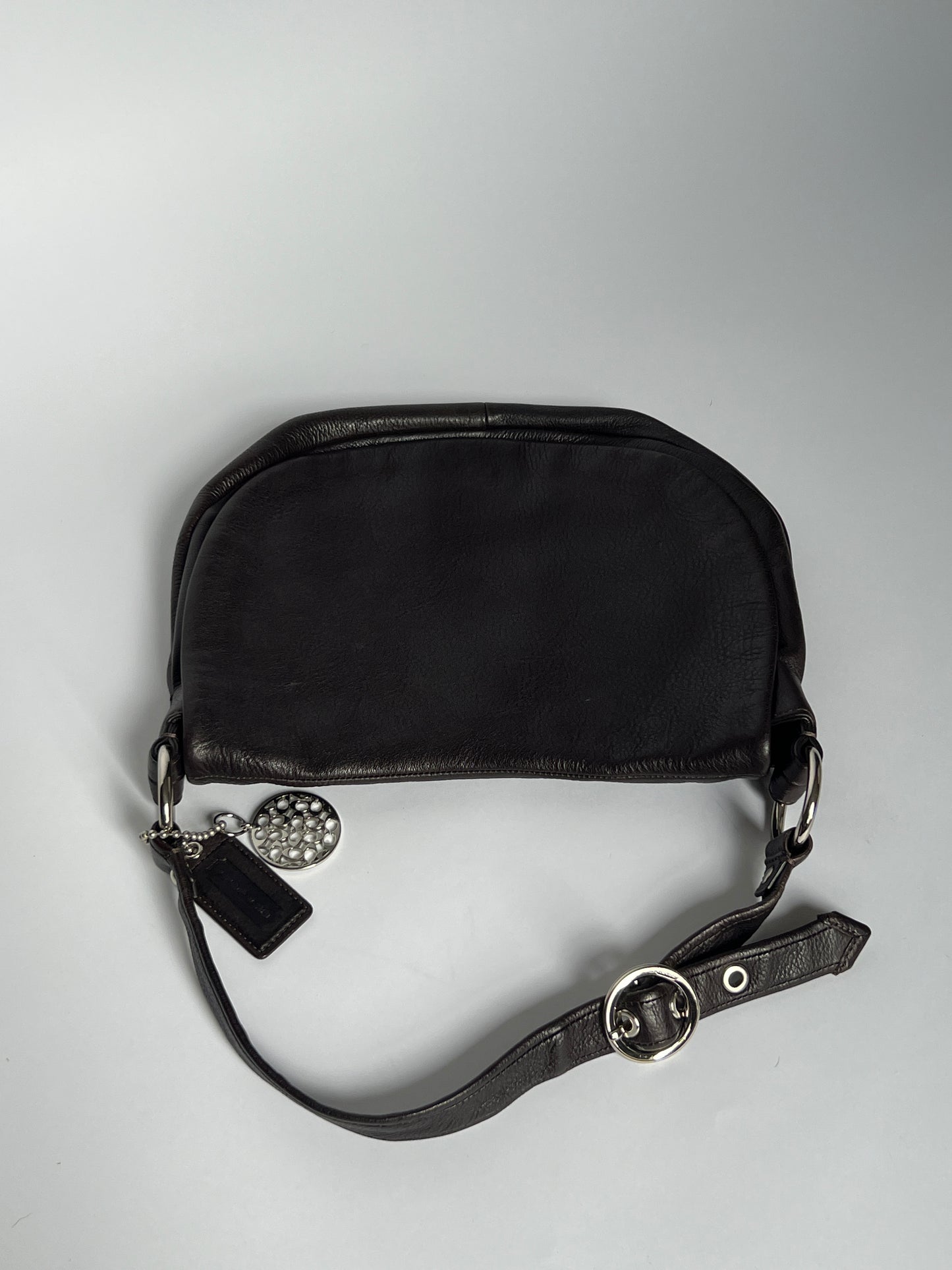 Classic Black Leather Coach Buckle Bag
