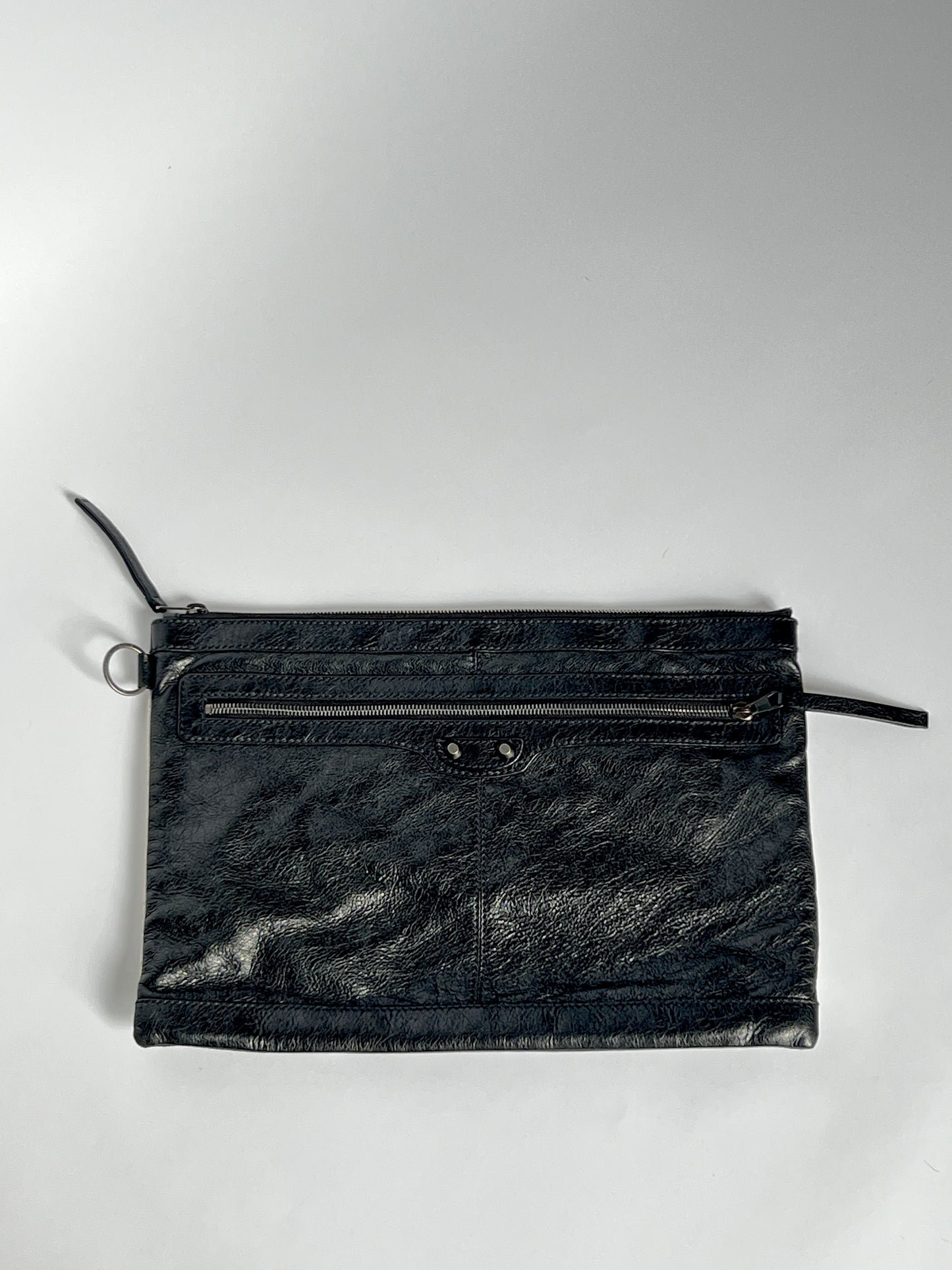 Balenciaga Two Tone Leather Motorcycle Clutch