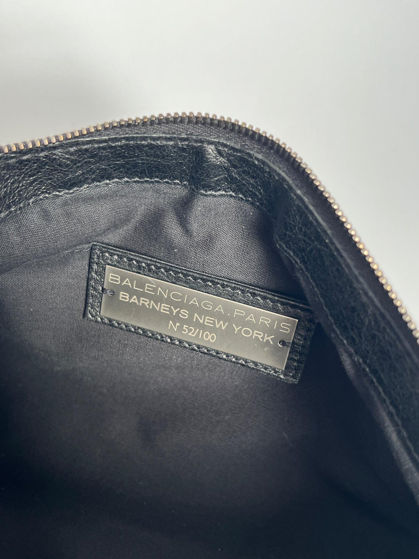 Balenciaga Two Tone Leather Motorcycle Clutch