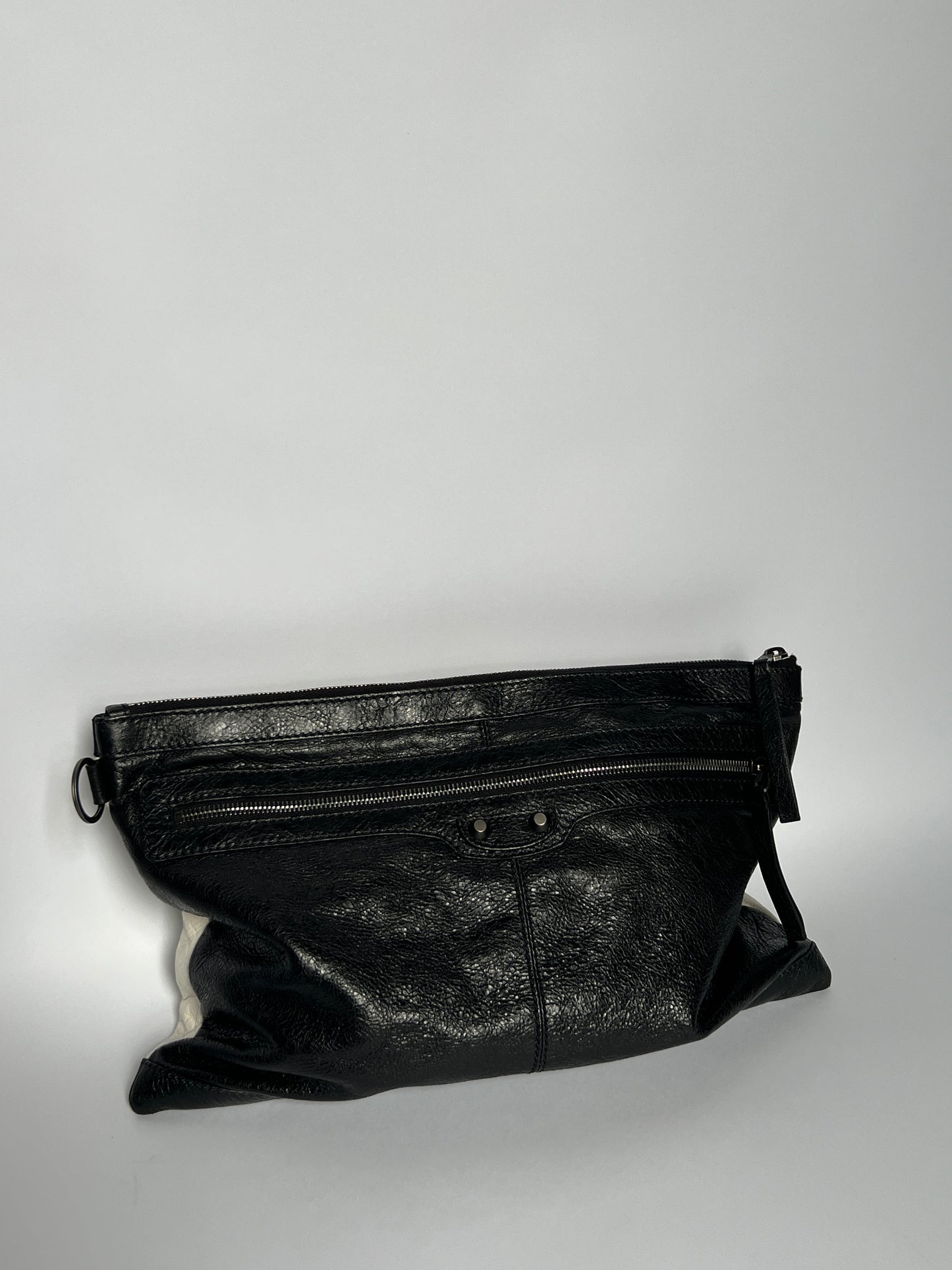 Balenciaga Two Tone Leather Motorcycle Clutch