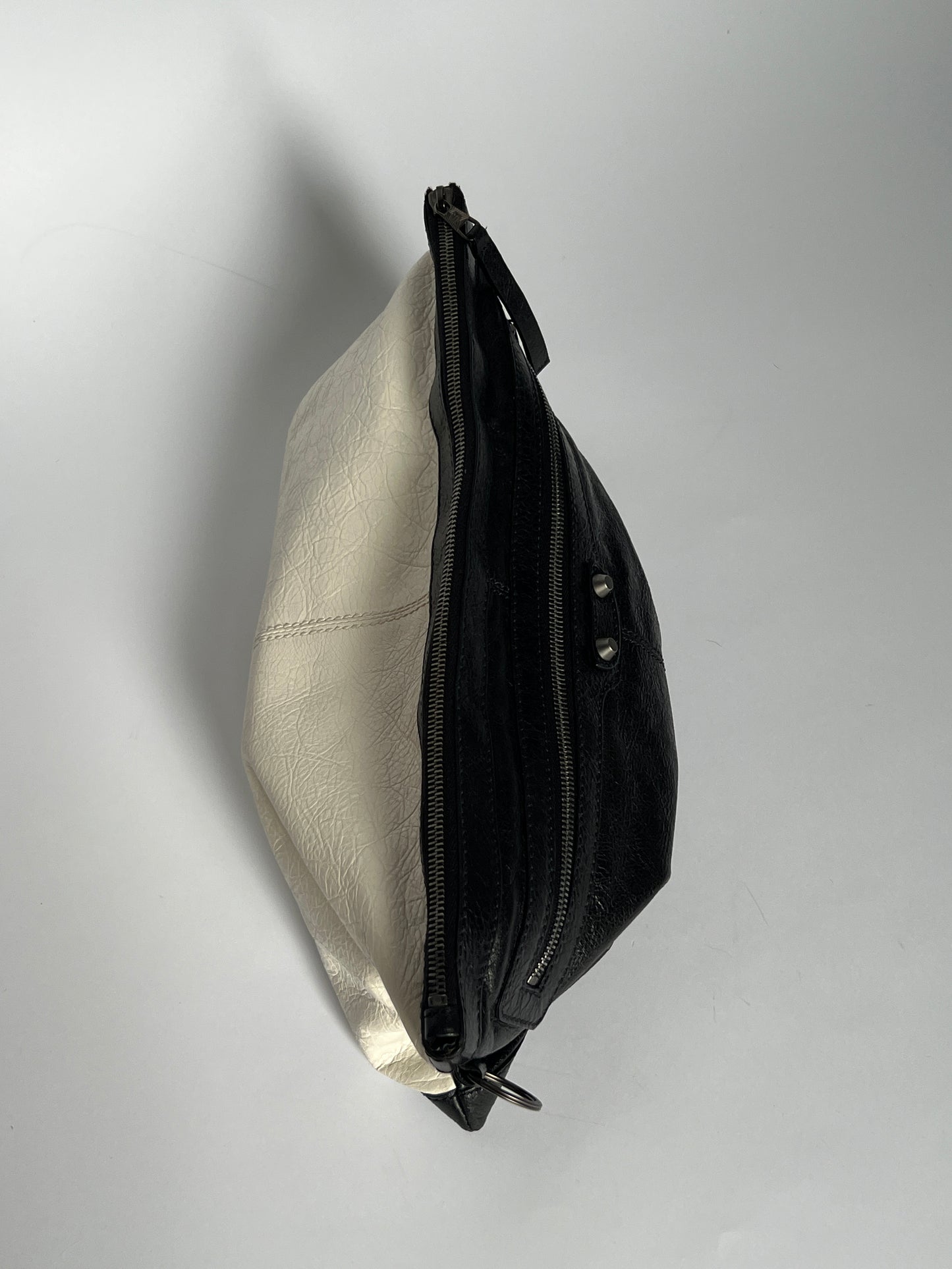 Balenciaga Two Tone Leather Motorcycle Clutch