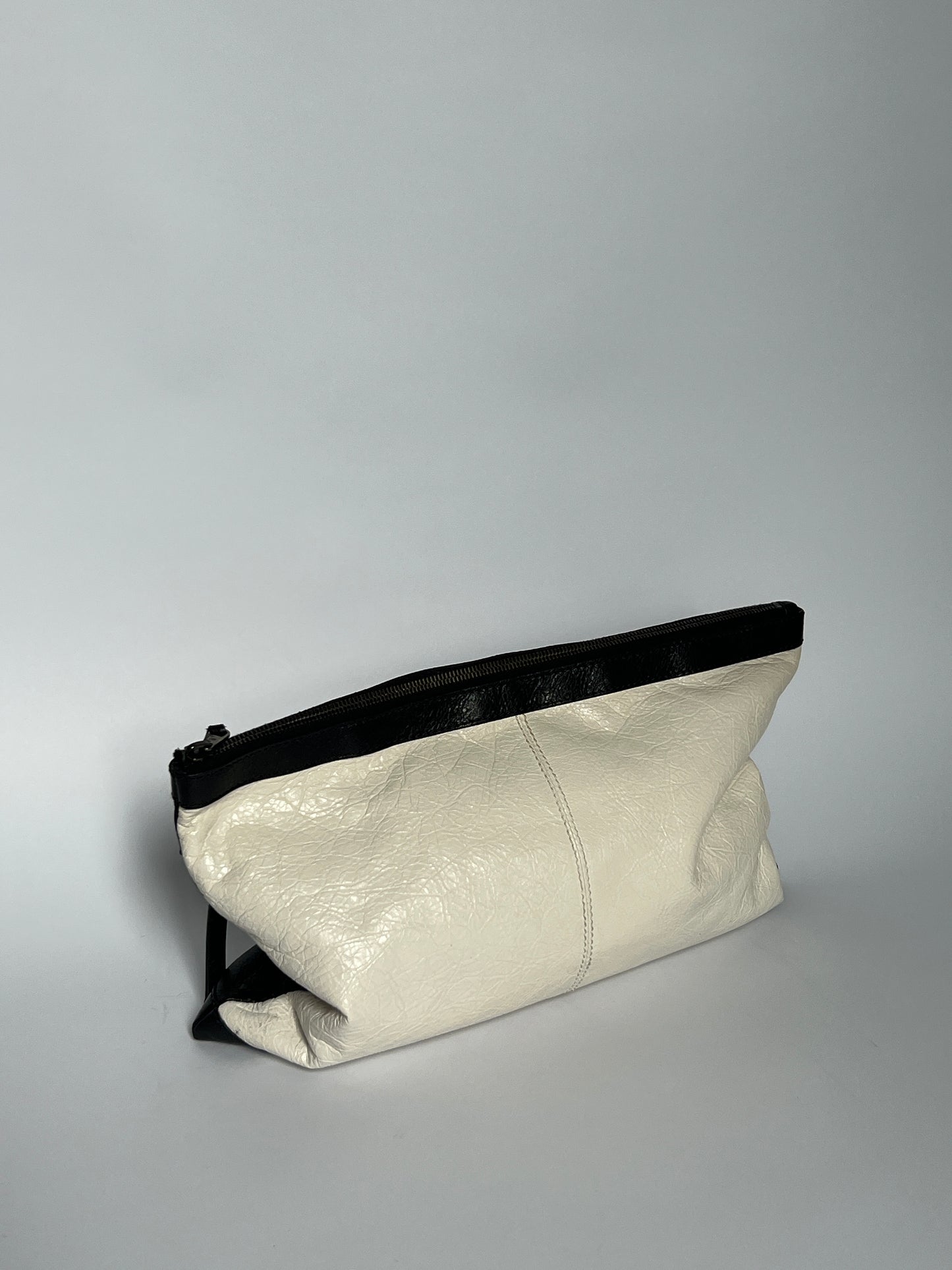 Balenciaga Two Tone Leather Motorcycle Clutch
