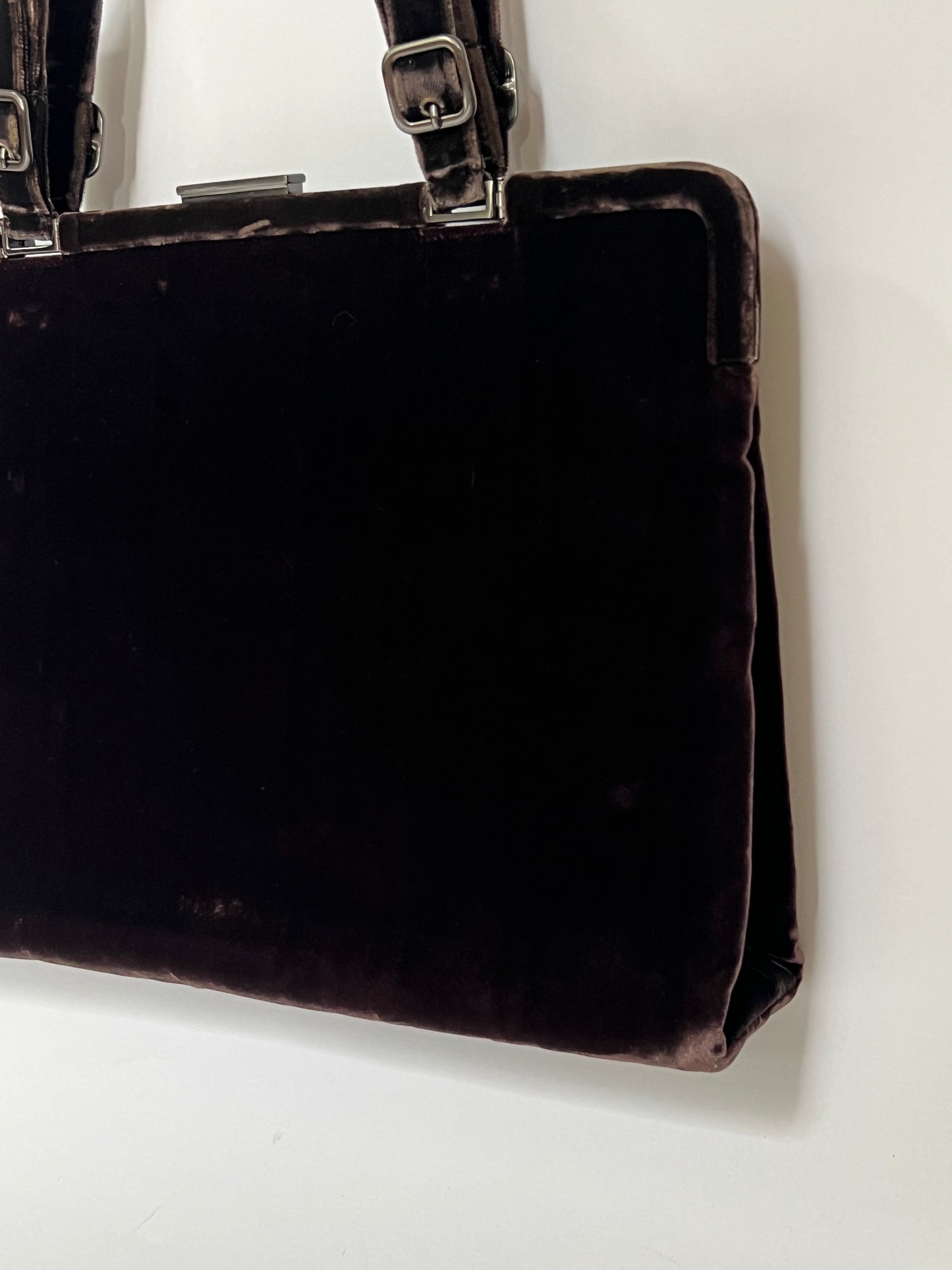 Prada Velvet Frame Handbag — Late 1990s / Early 2000s