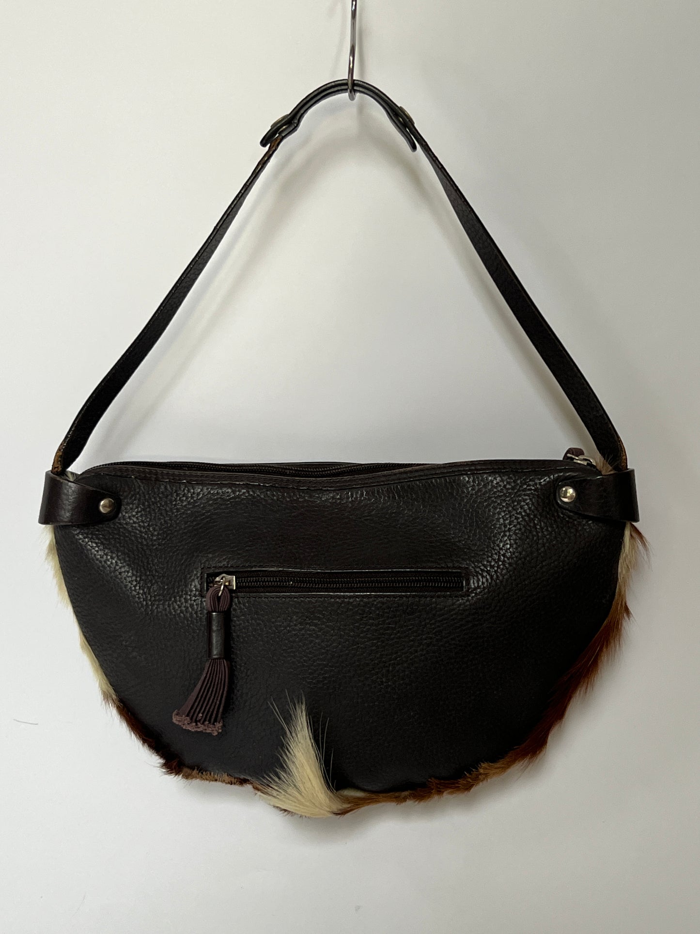 Vintage Hair-on-Hide Leather Shoulder Bag