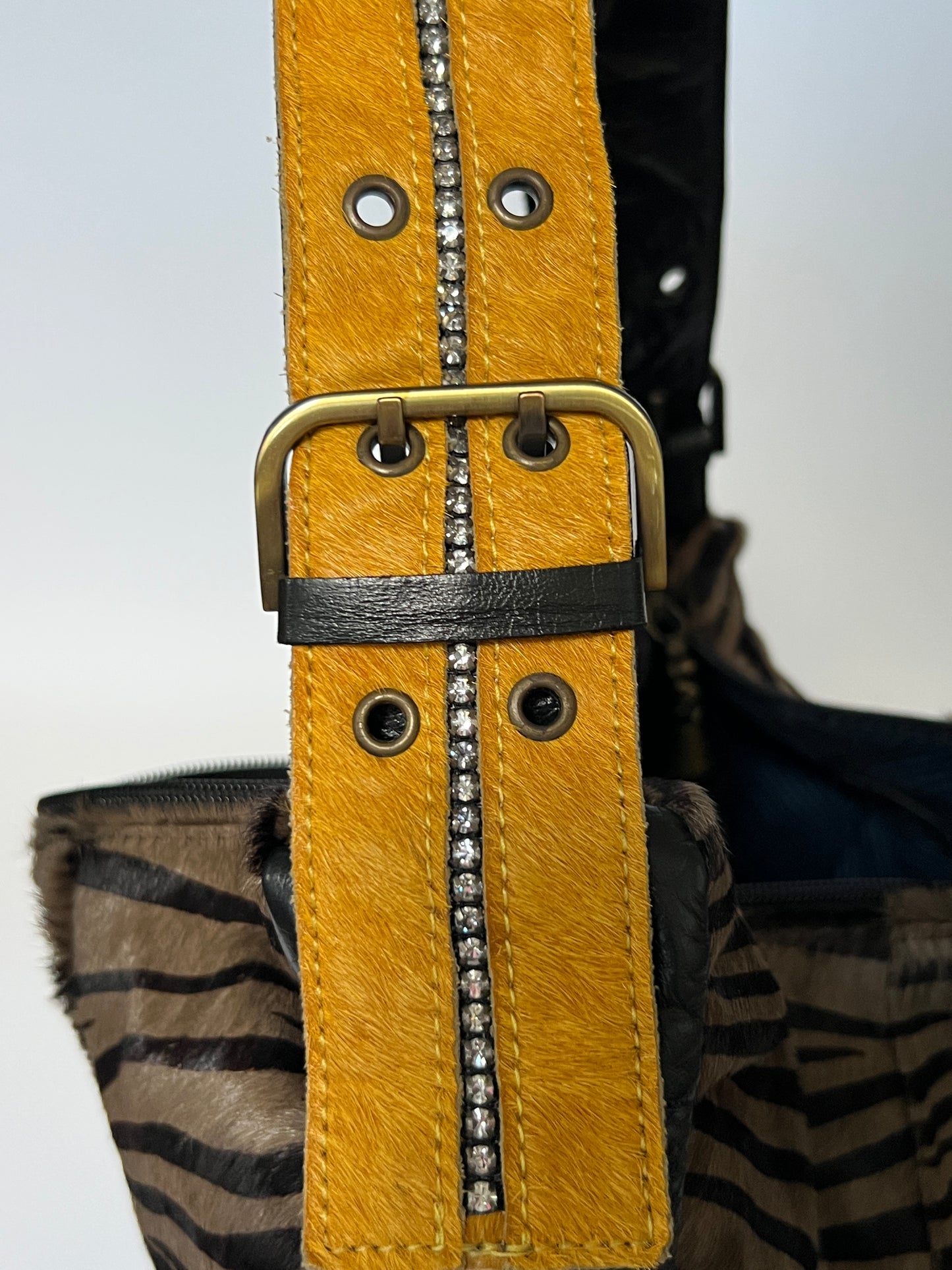 Zebra Pony Hair Hobo Bag