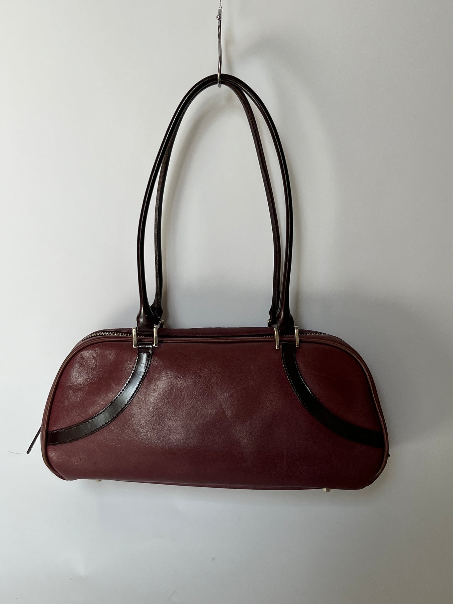 Oxblood Leather Bowling Bag