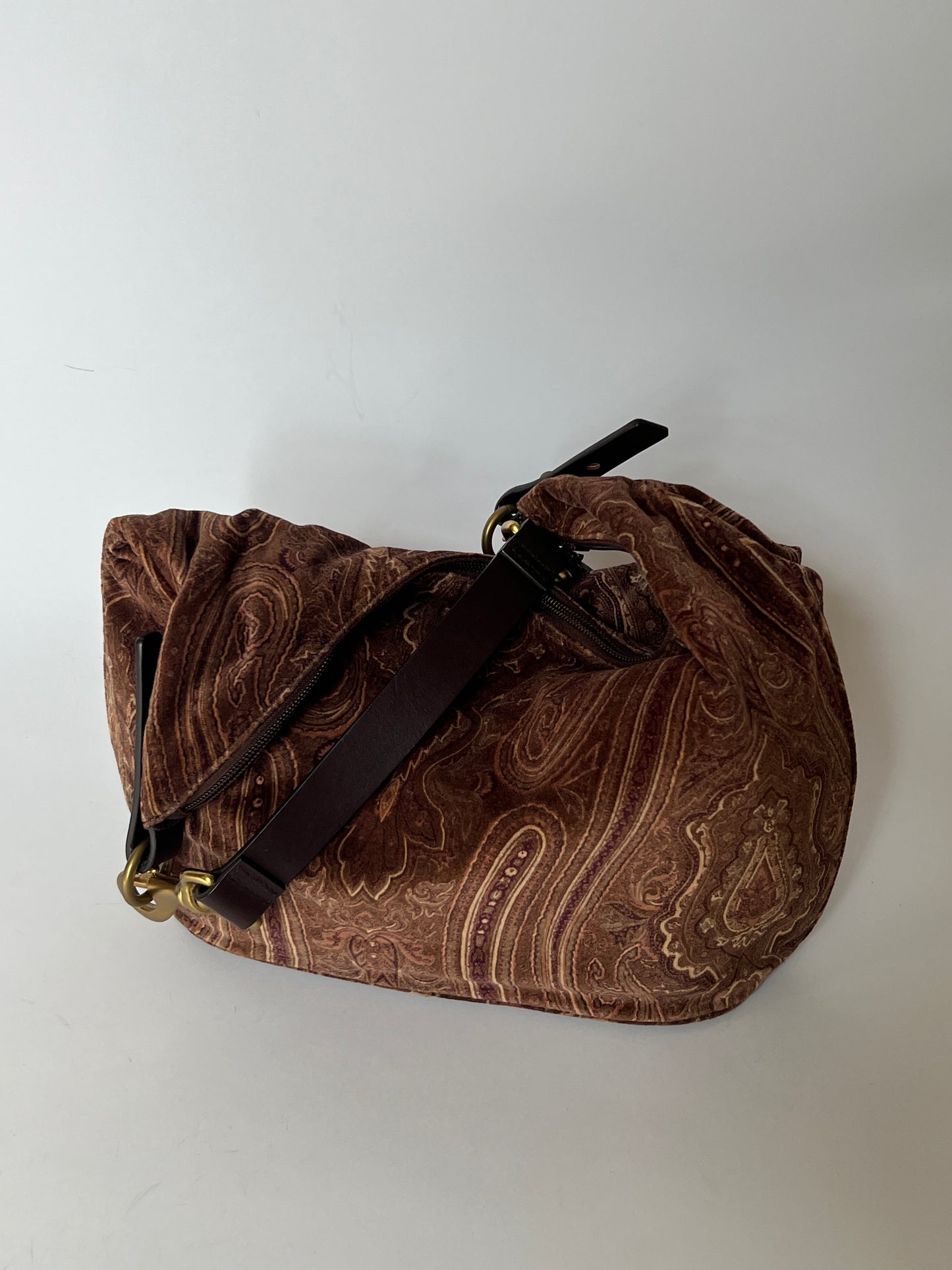 Ralph Lauren Paisley Velvet Hobo Bag