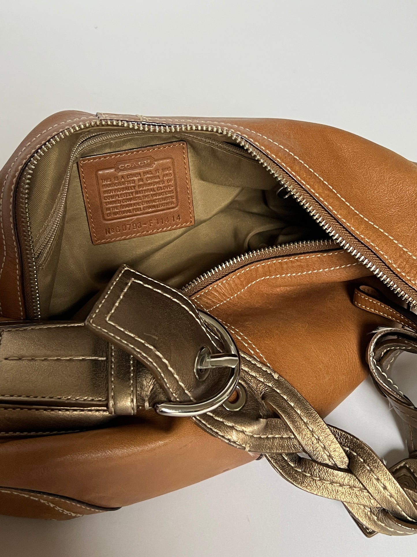 Coach Leather Hobo Plait Bag