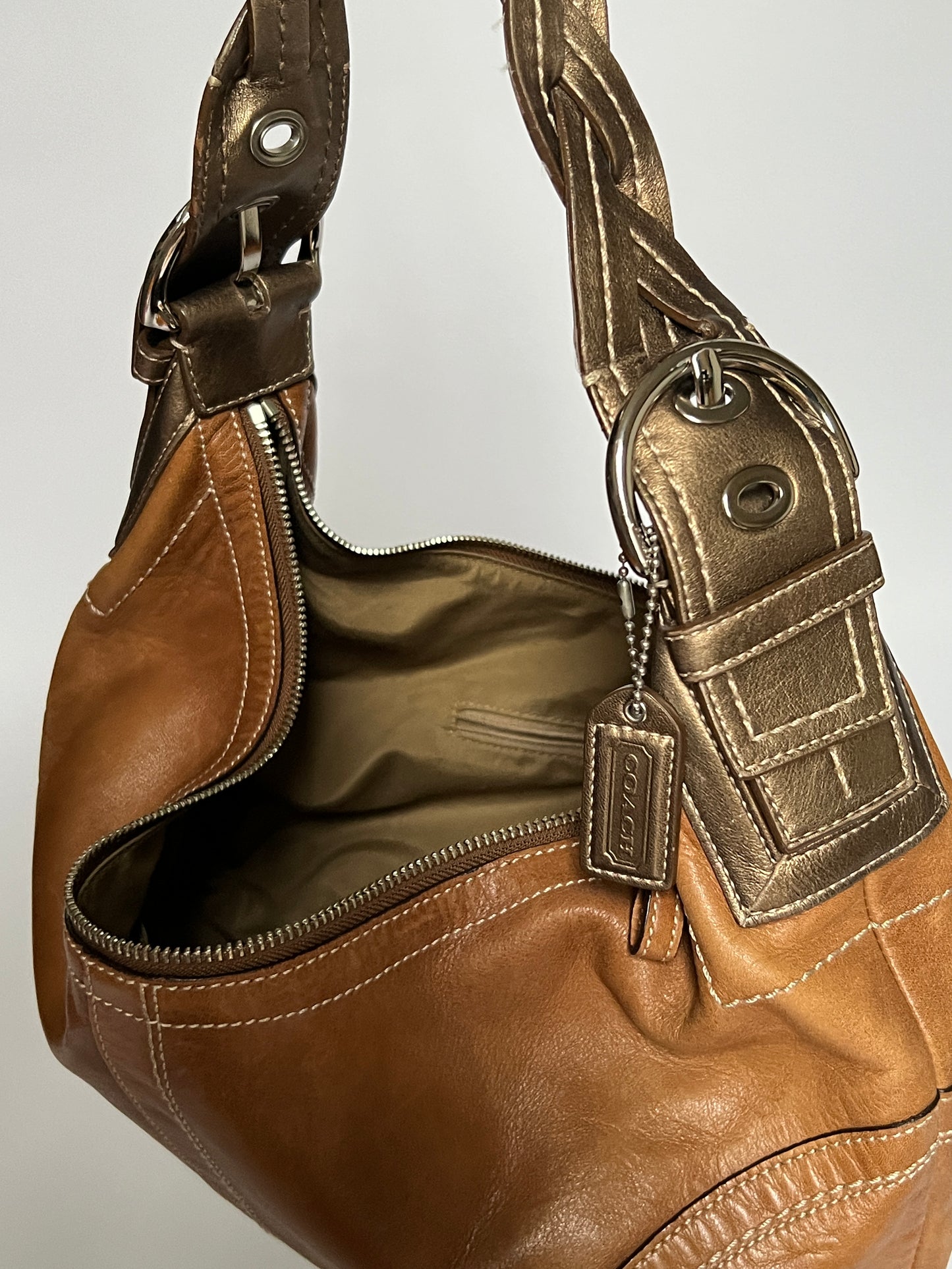 Coach Leather Hobo Plait Bag