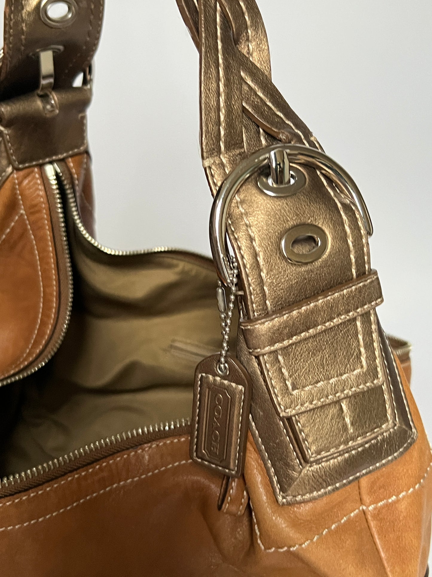 Coach Leather Hobo Plait Bag