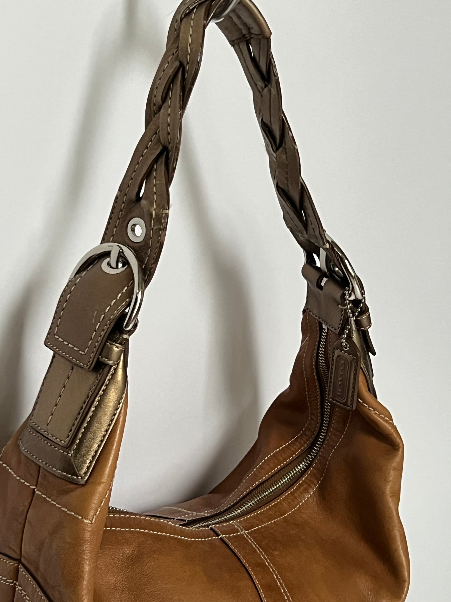 Coach Leather Hobo Plait Bag