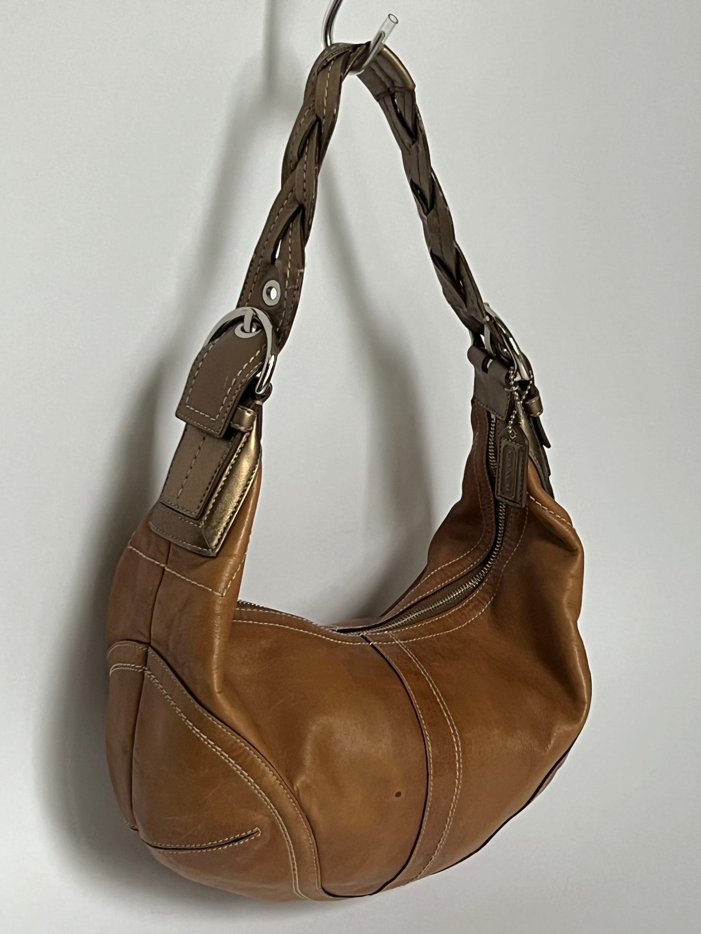 Coach Leather Hobo Plait Bag