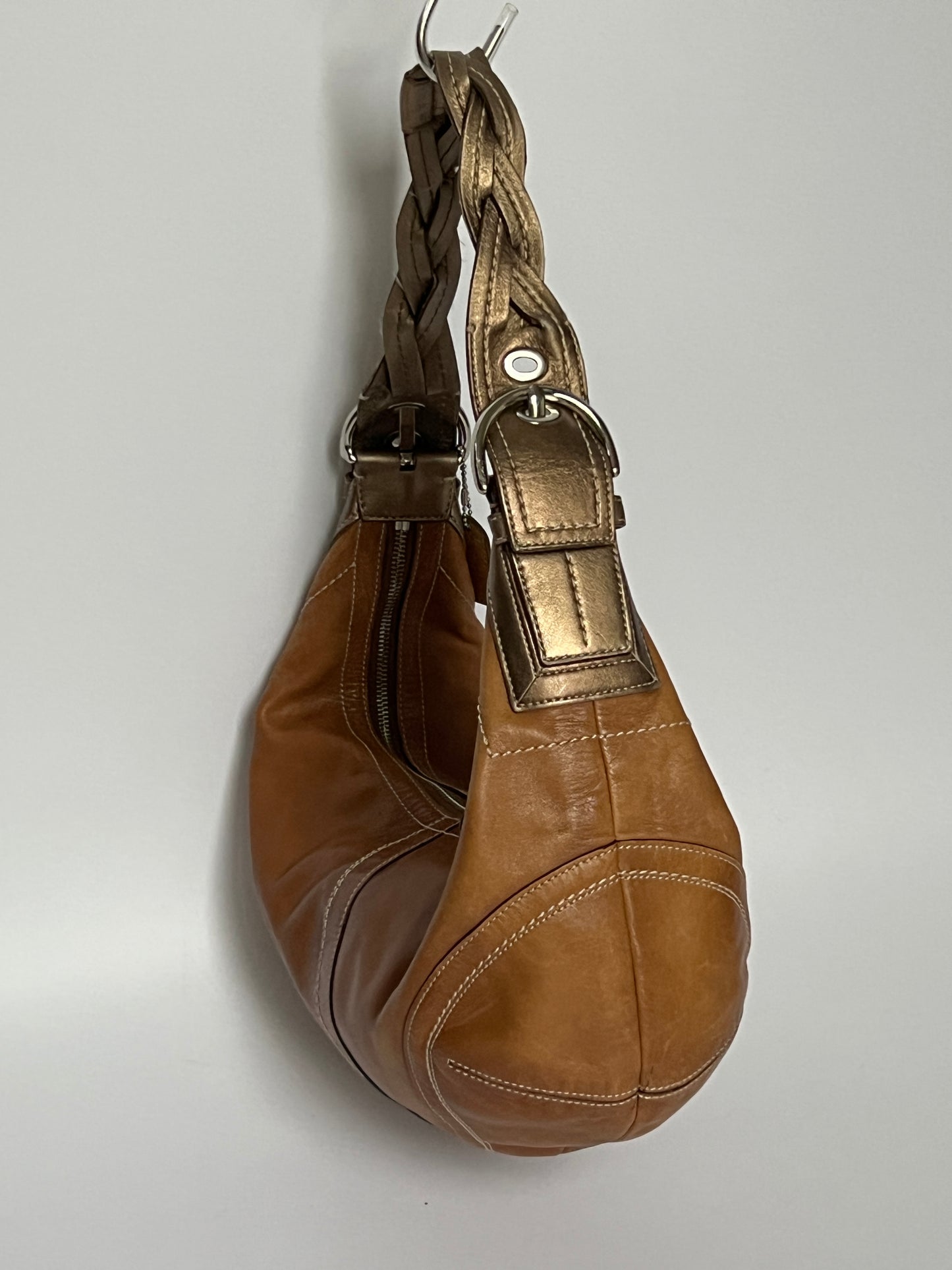 Coach Leather Hobo Plait Bag