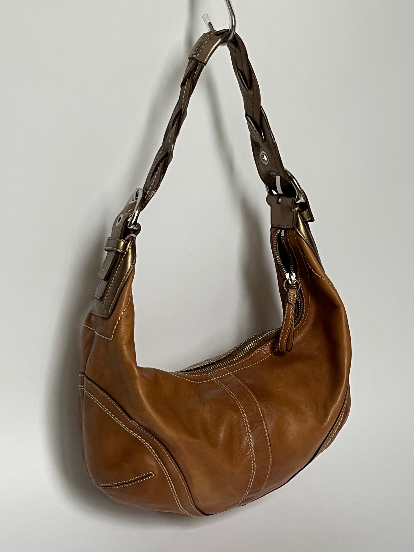 Coach Leather Hobo Plait Bag