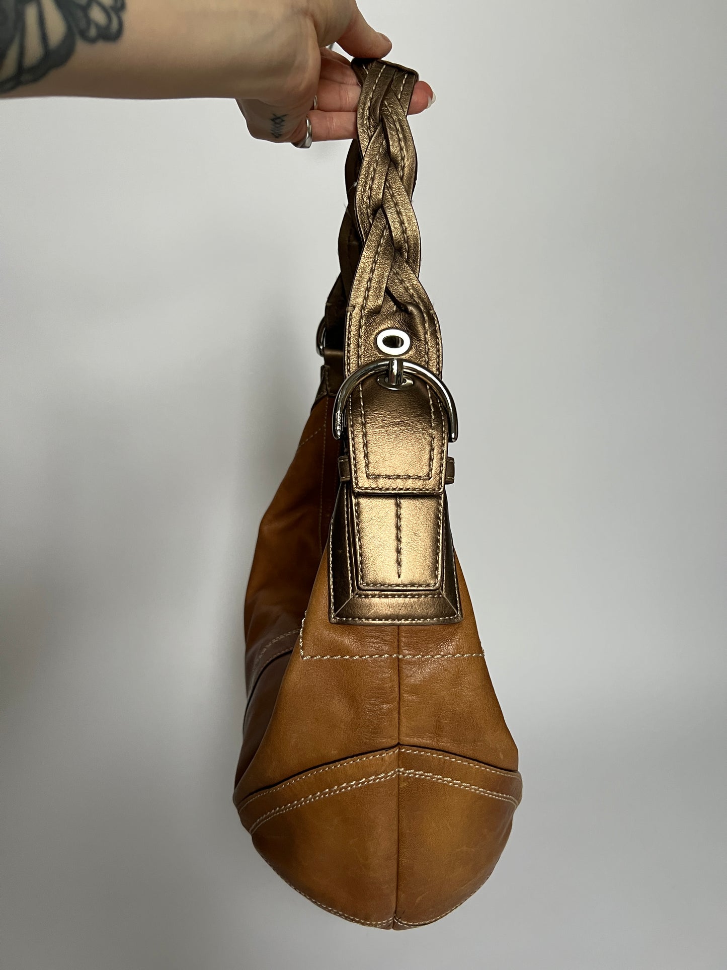 Coach Leather Hobo Plait Bag