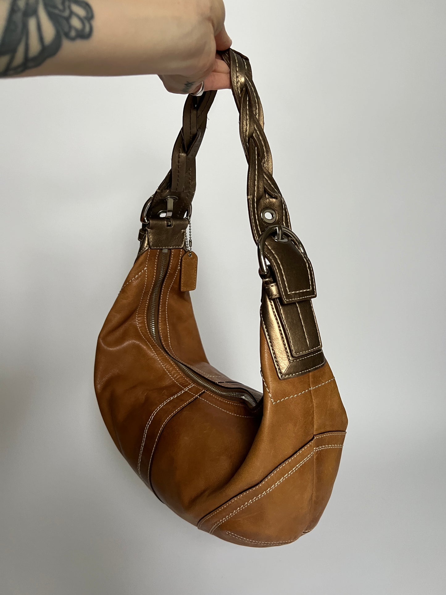 Coach Leather Hobo Plait Bag