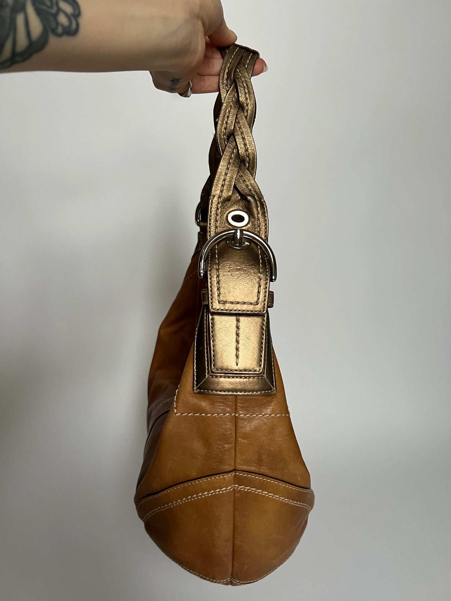 Coach Leather Hobo Plait Bag