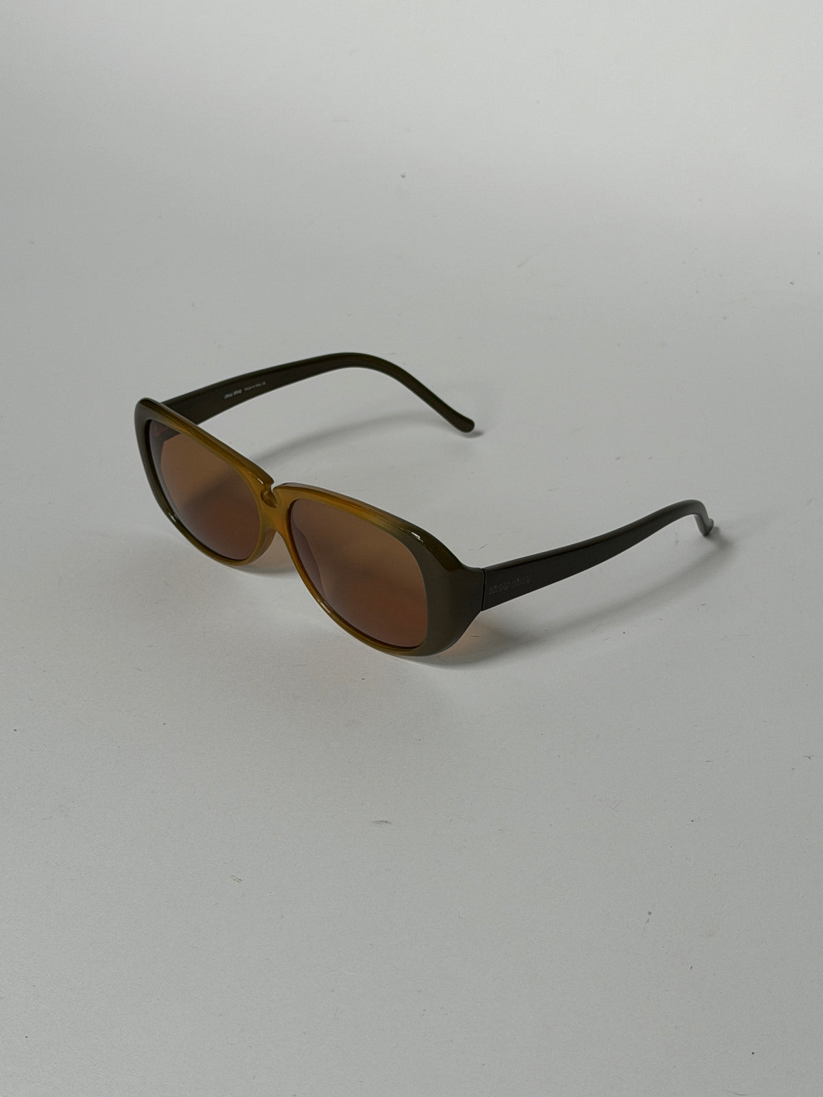 Miu Miu Olive Gradient Oversized Sunglasses