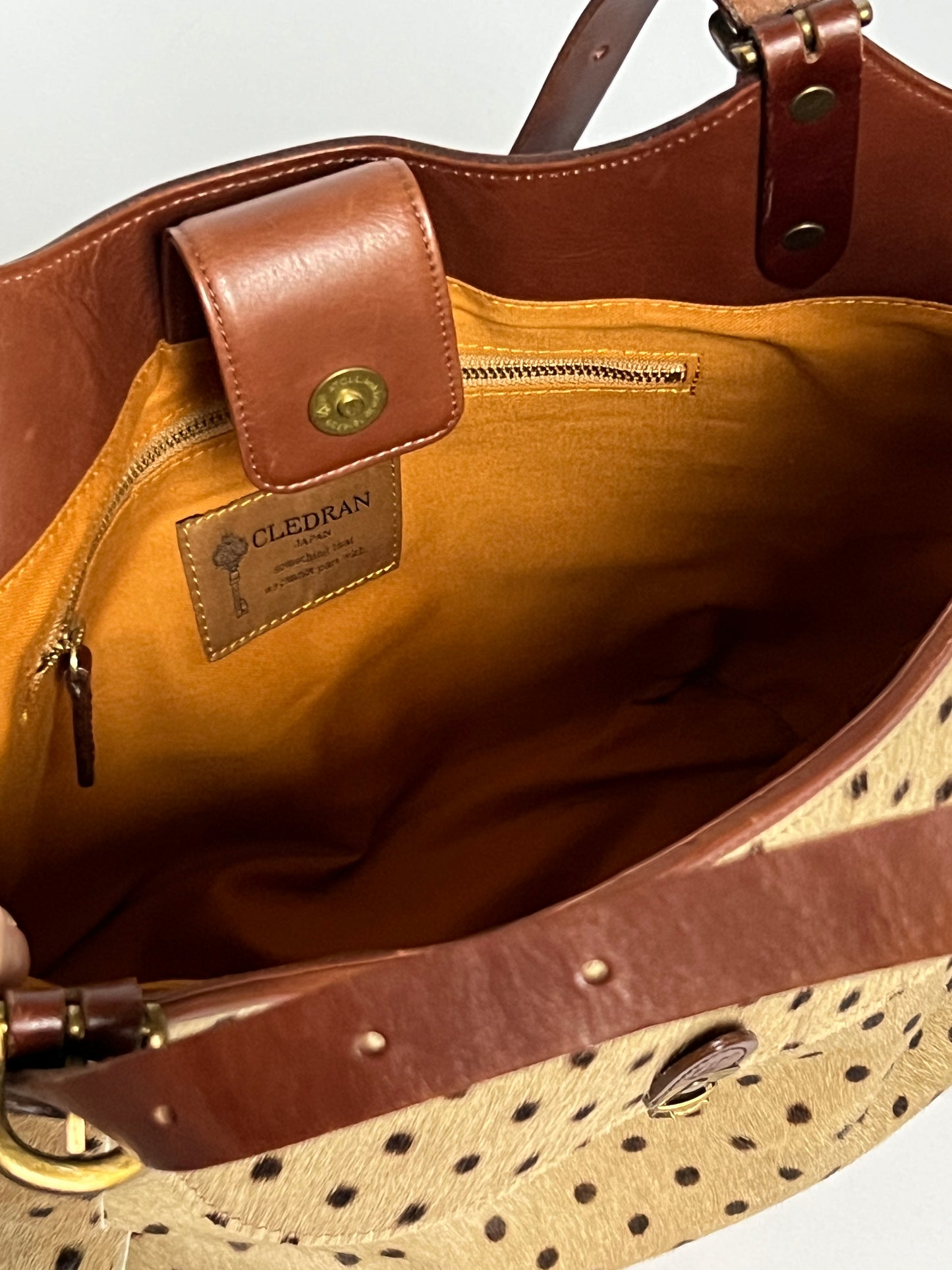 Polka Dot Cowhide Leather Bag