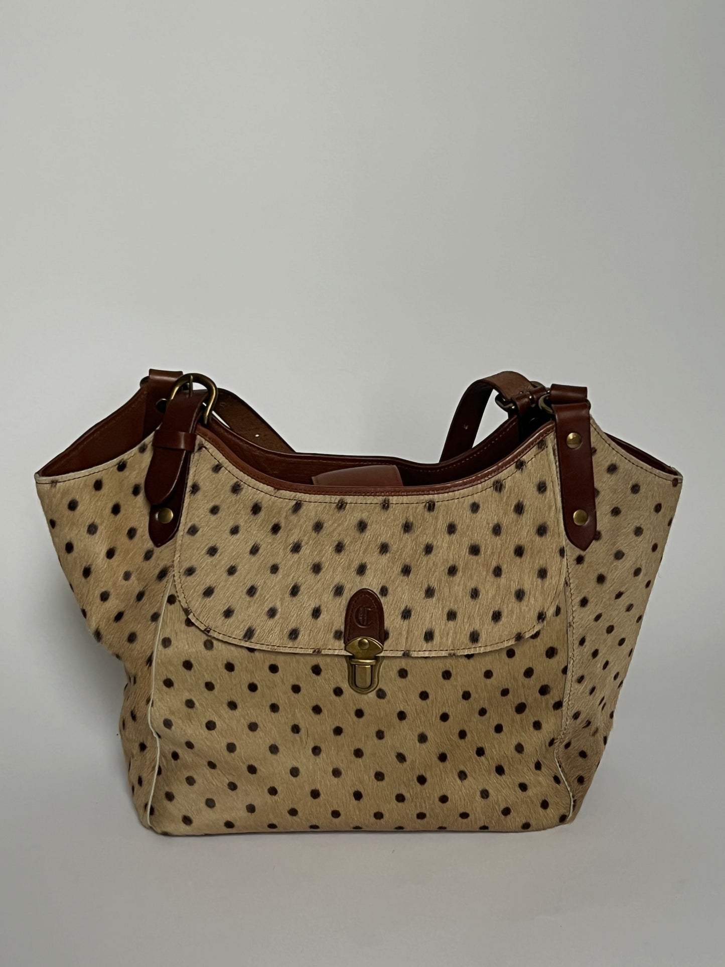 Polka Dot Cowhide Leather Bag
