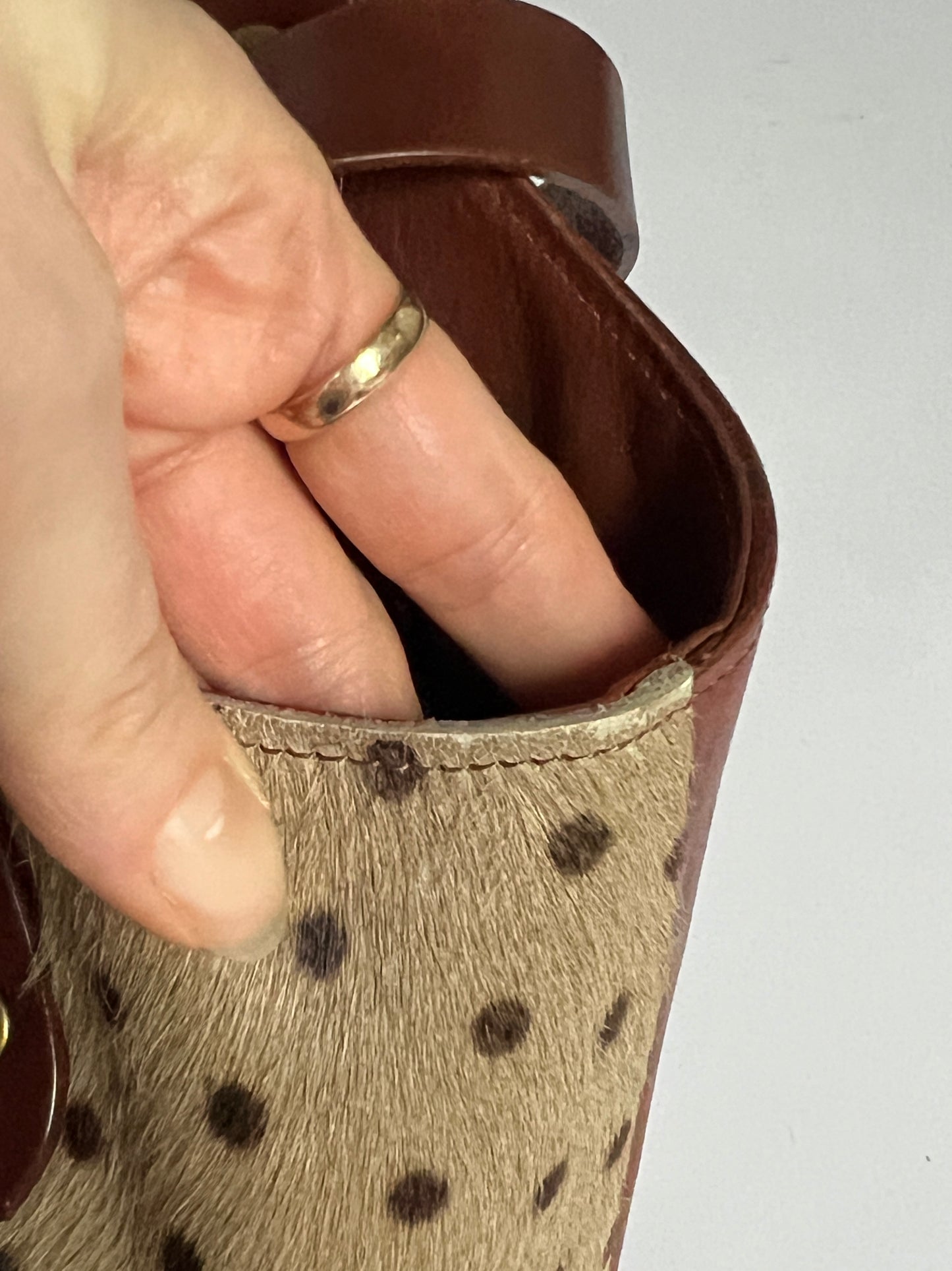 Polka Dot Cowhide Leather Bag