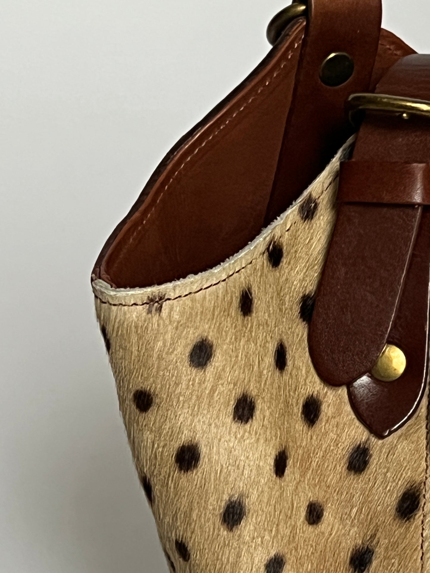 Polka Dot Cowhide Leather Bag