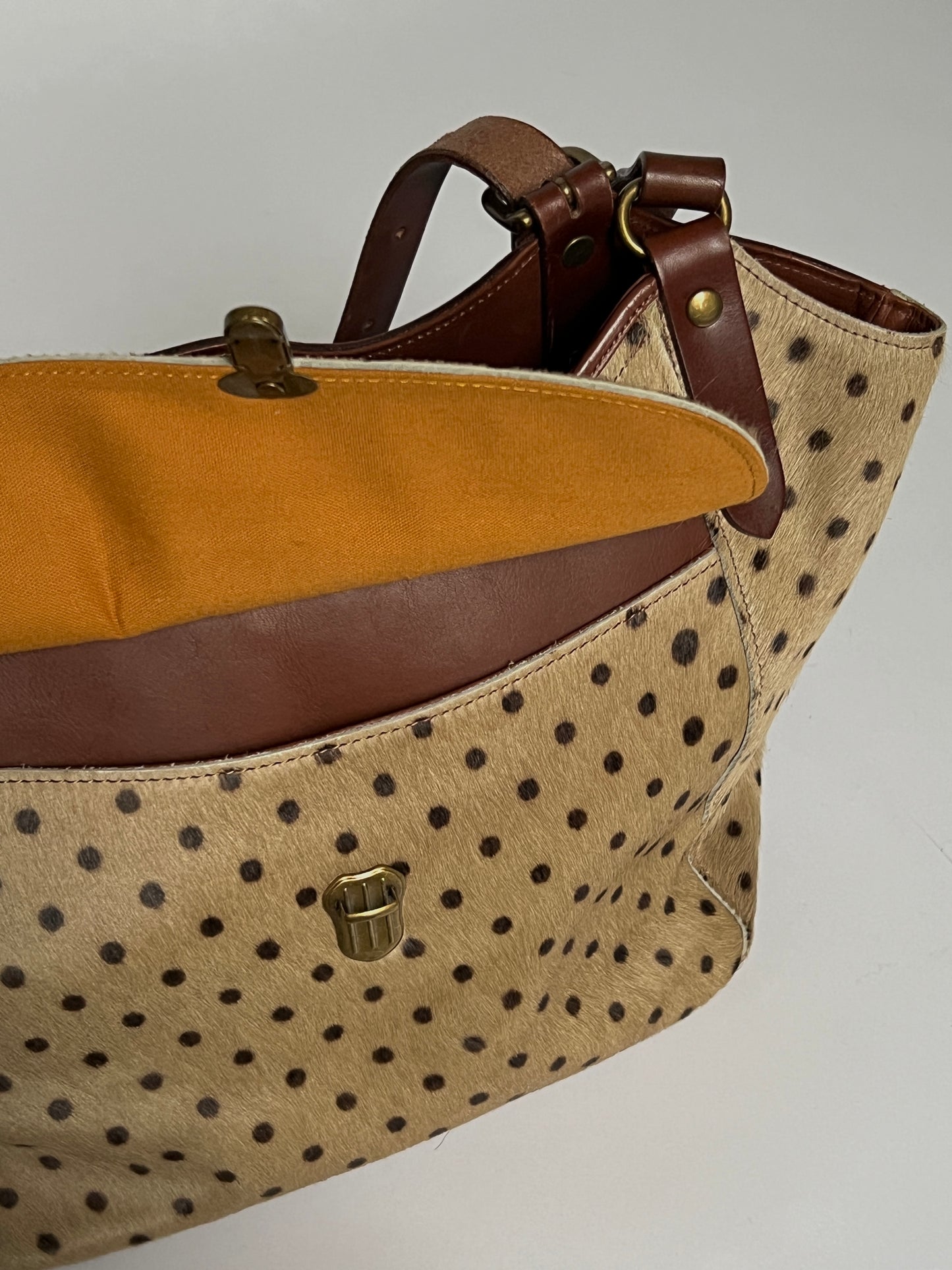 Polka Dot Cowhide Leather Bag