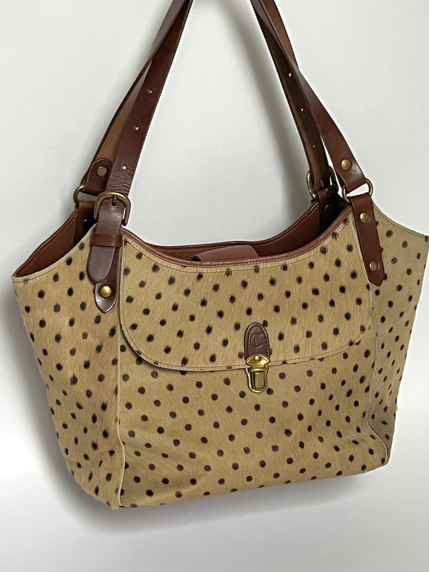 Polka Dot Cowhide Leather Bag